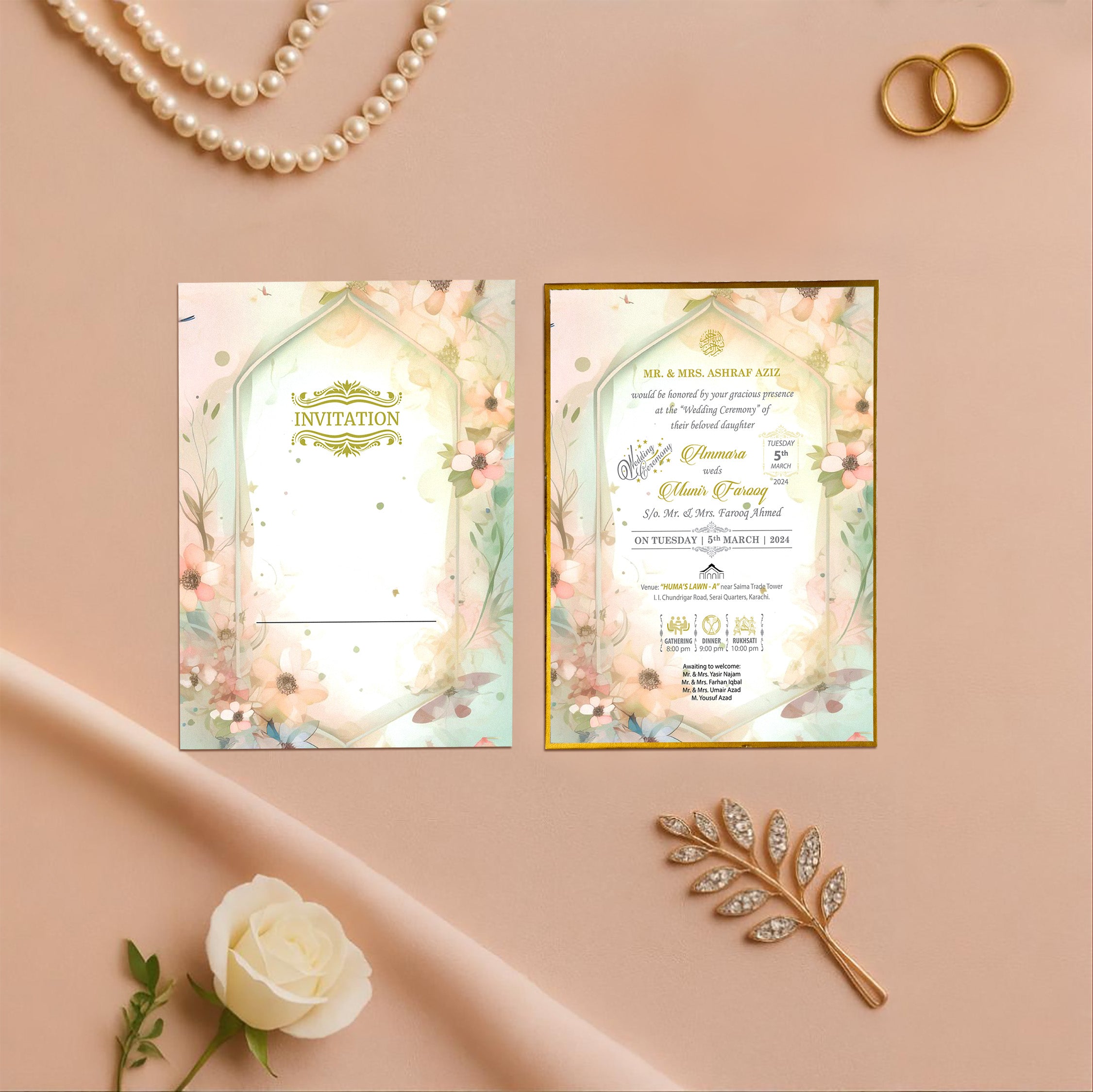 Pastel Garden – Wedding Card