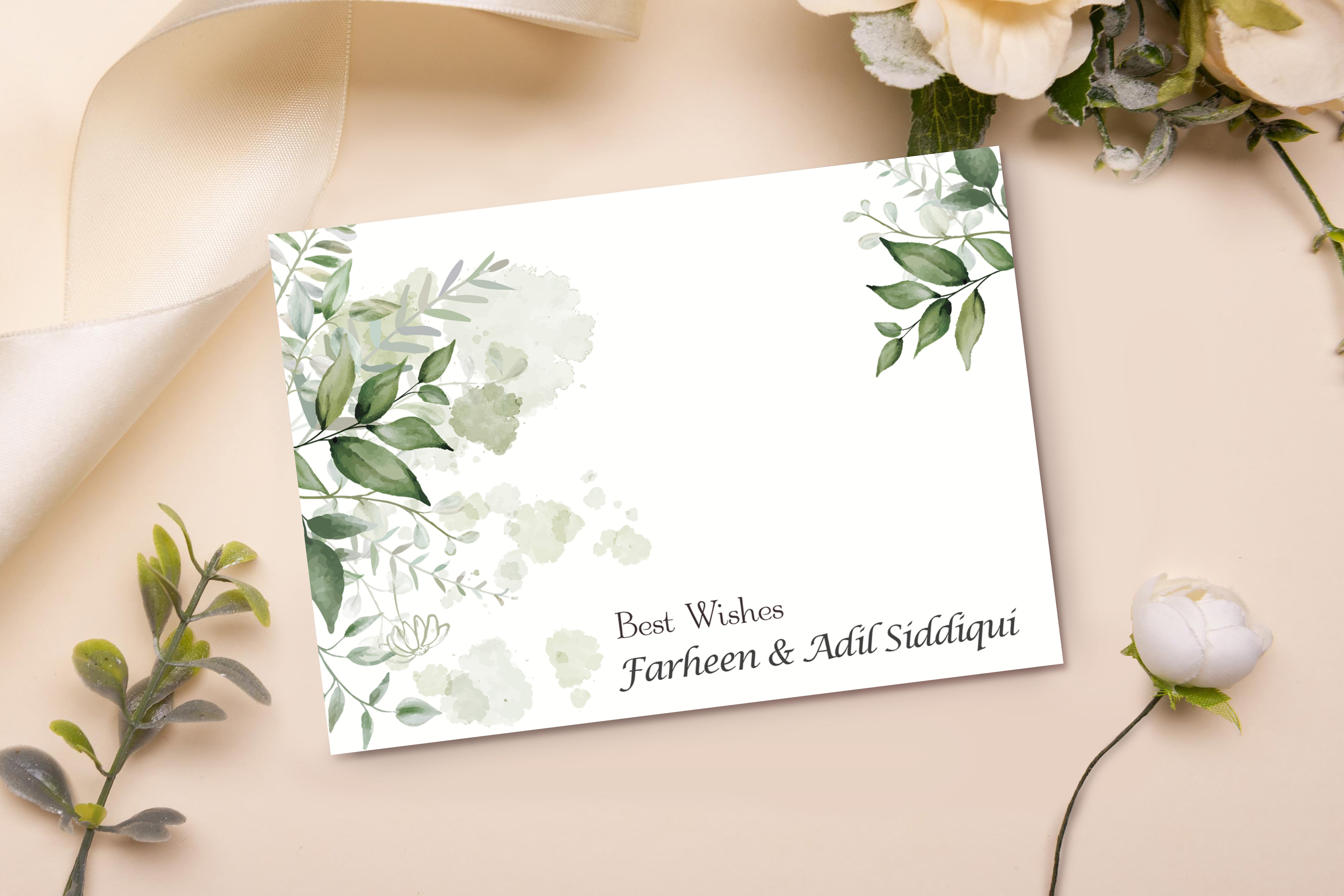 Serene Leaves Best Wishes Gift Card