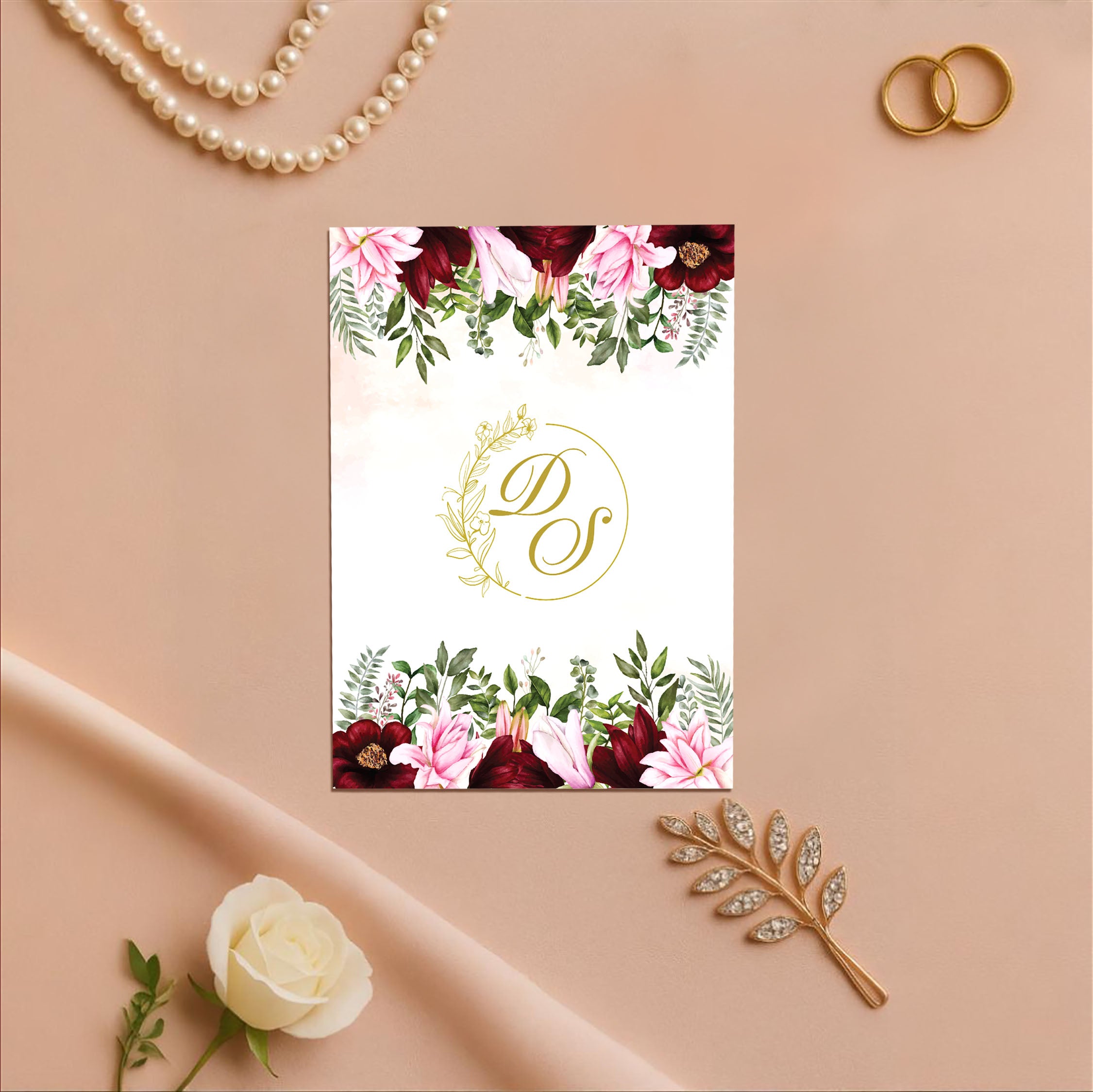 Crimson Petals – Wedding Card
