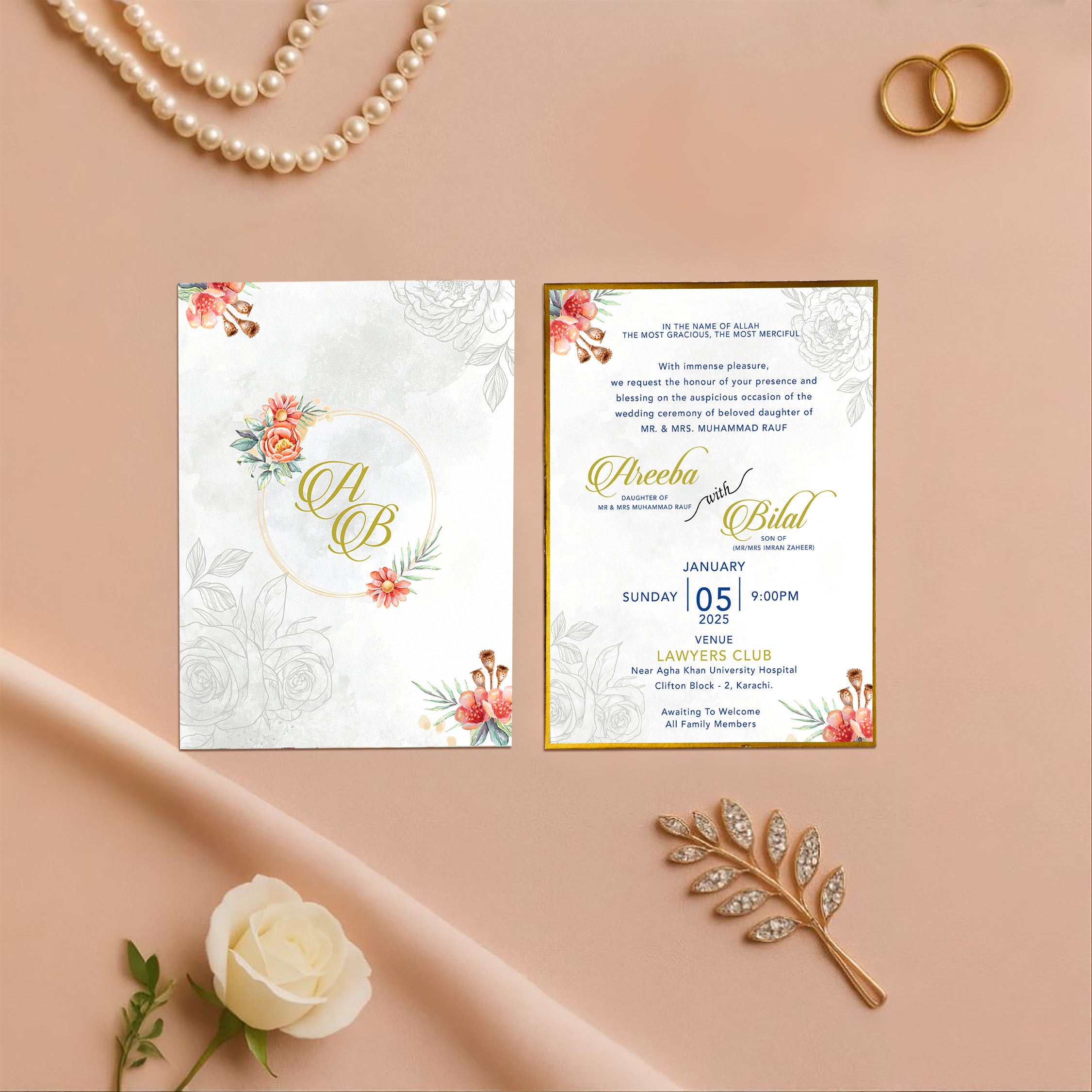 Soft Whispers – Wedding Card