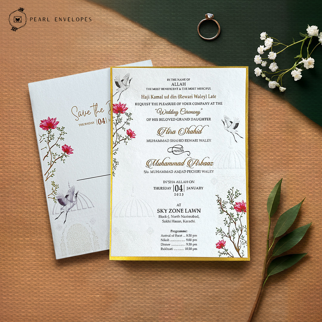 The Flower Script – Wedding Card