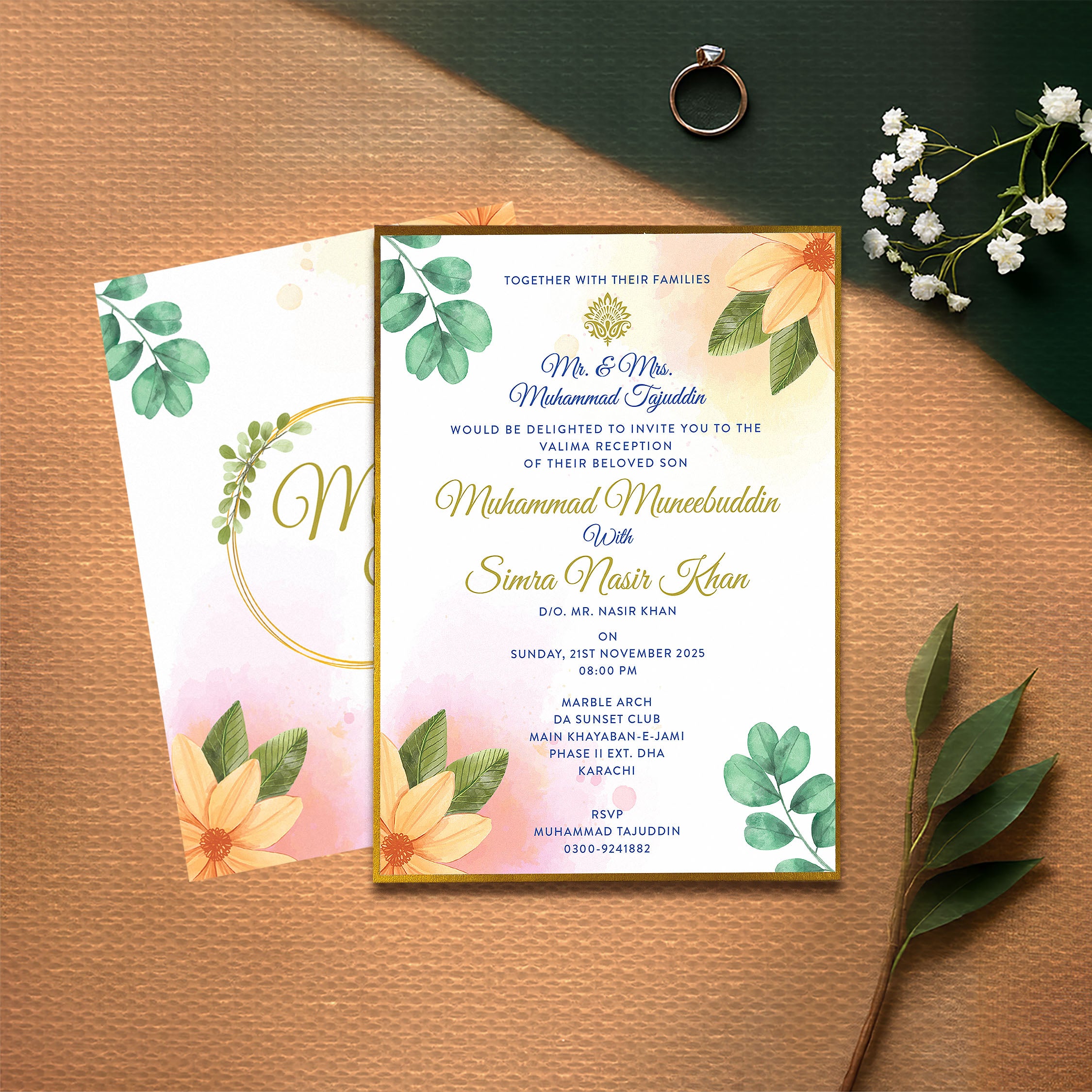 Petal Serenade – Wedding Card