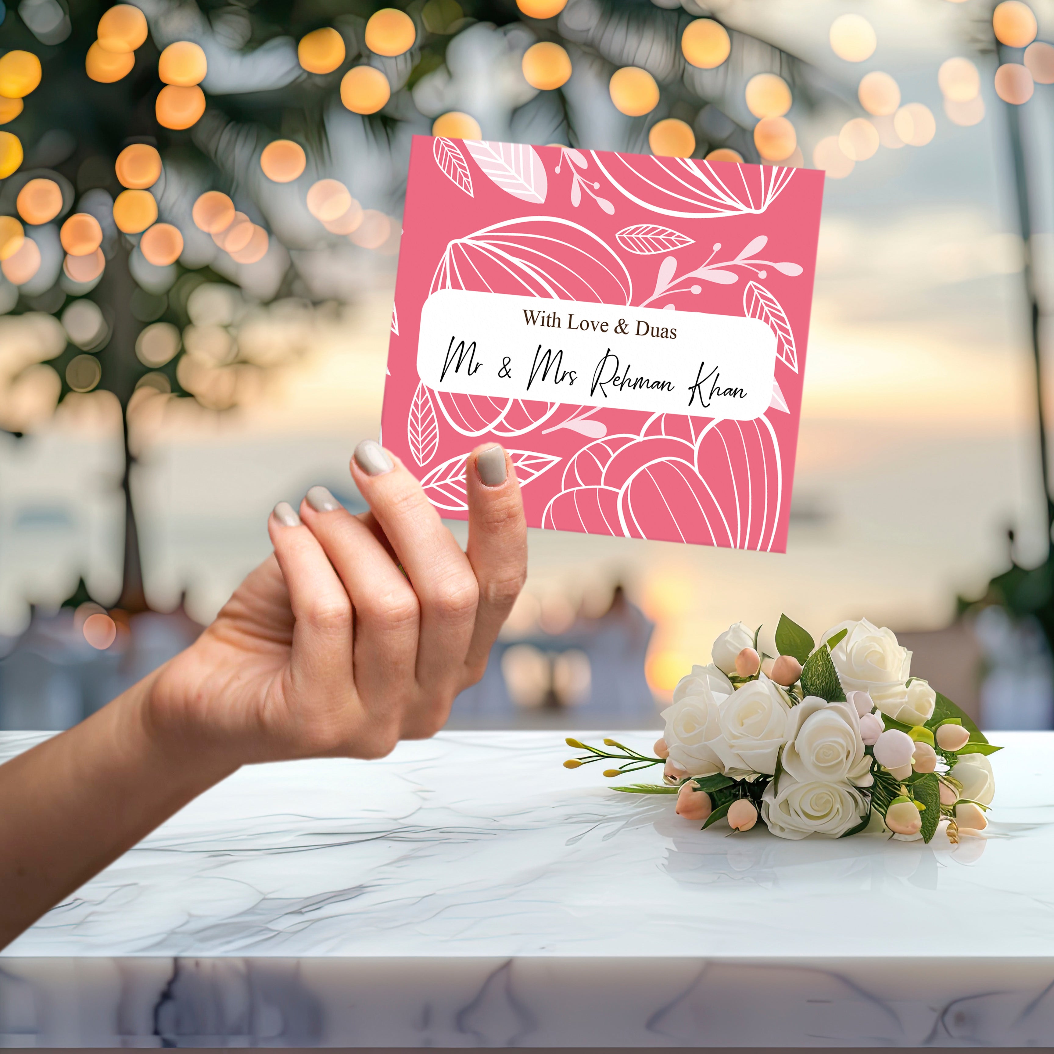 Pink Flourish Envelopes