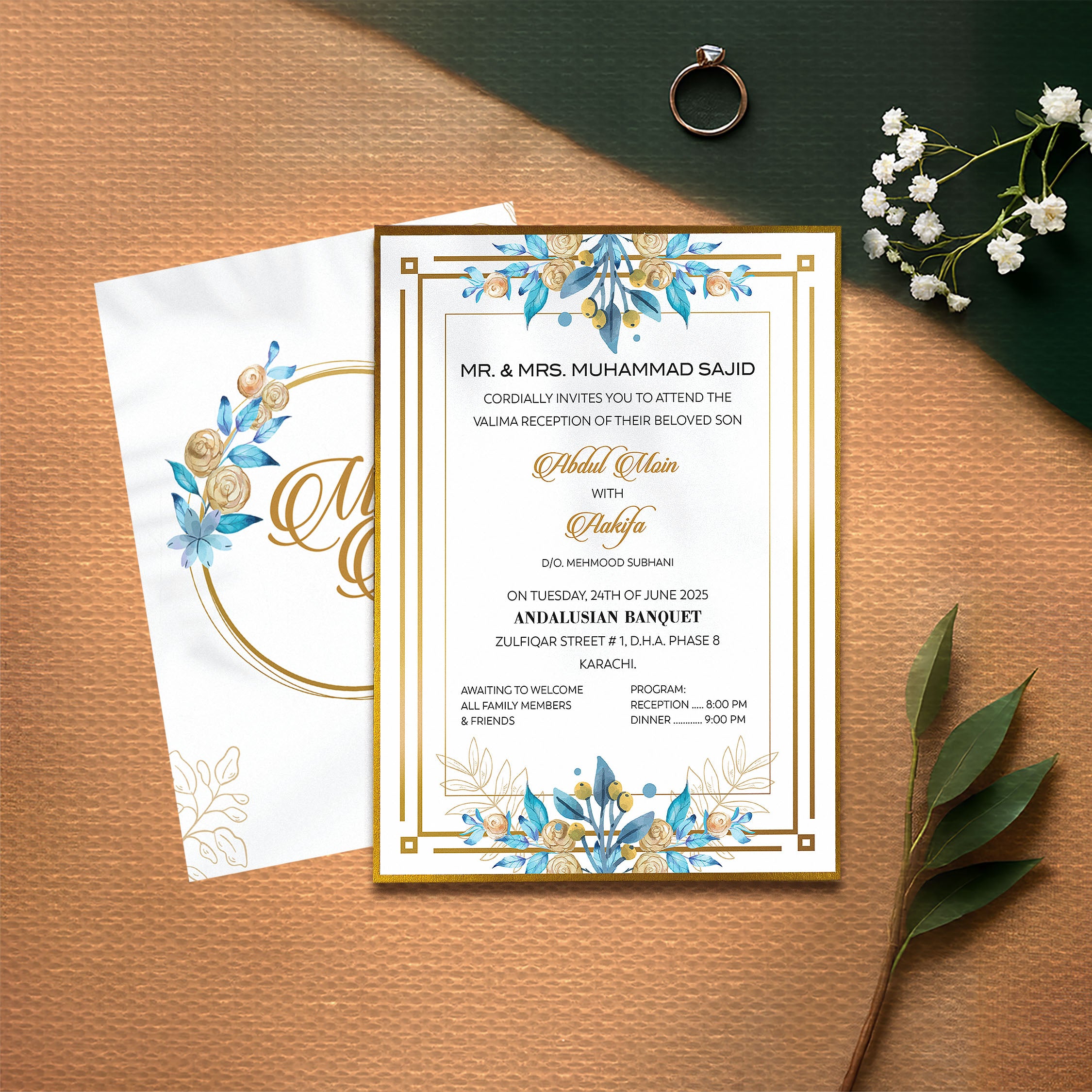 Floral Lagoon – Wedding Card