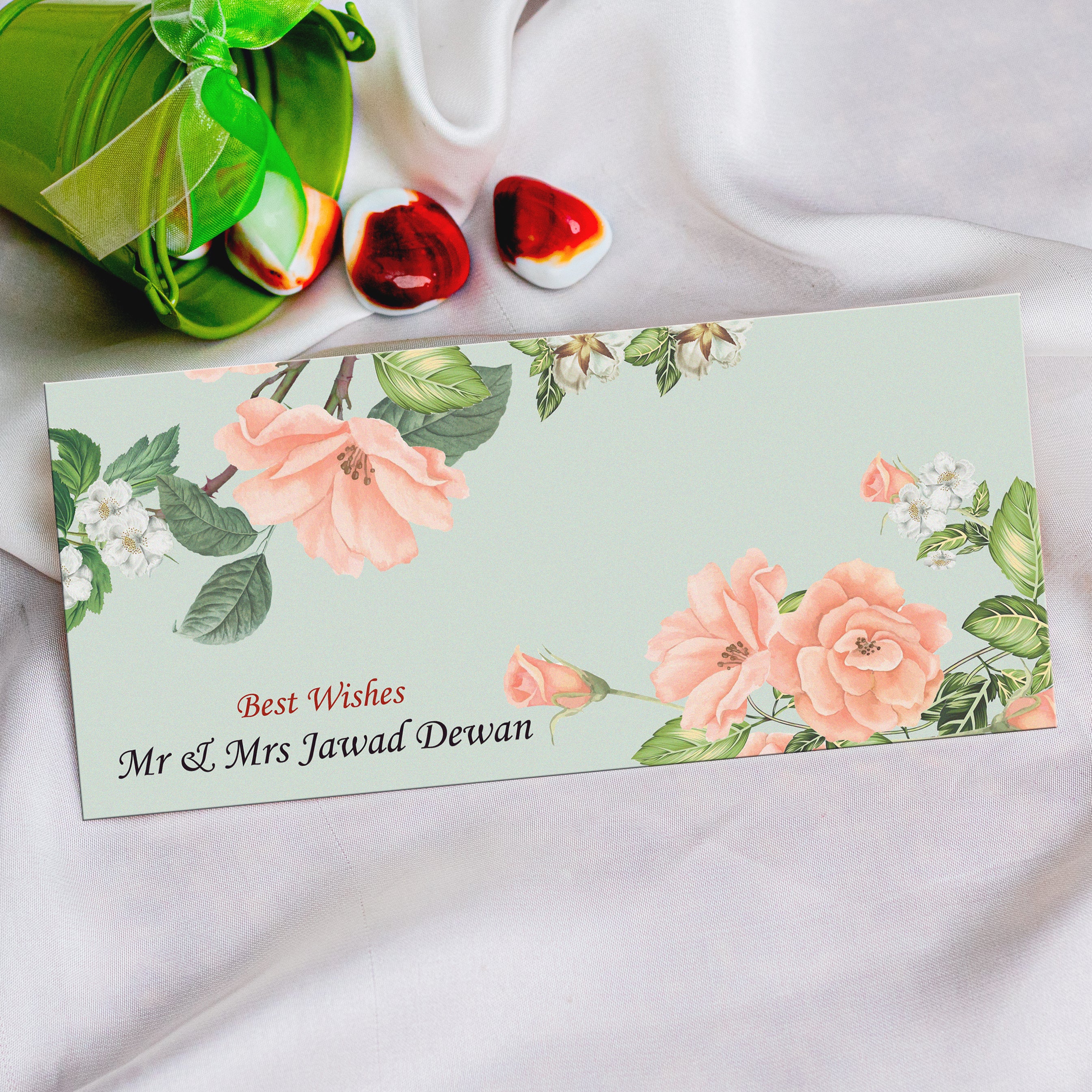 Peach Flower Brunches Best Wishes Envelope