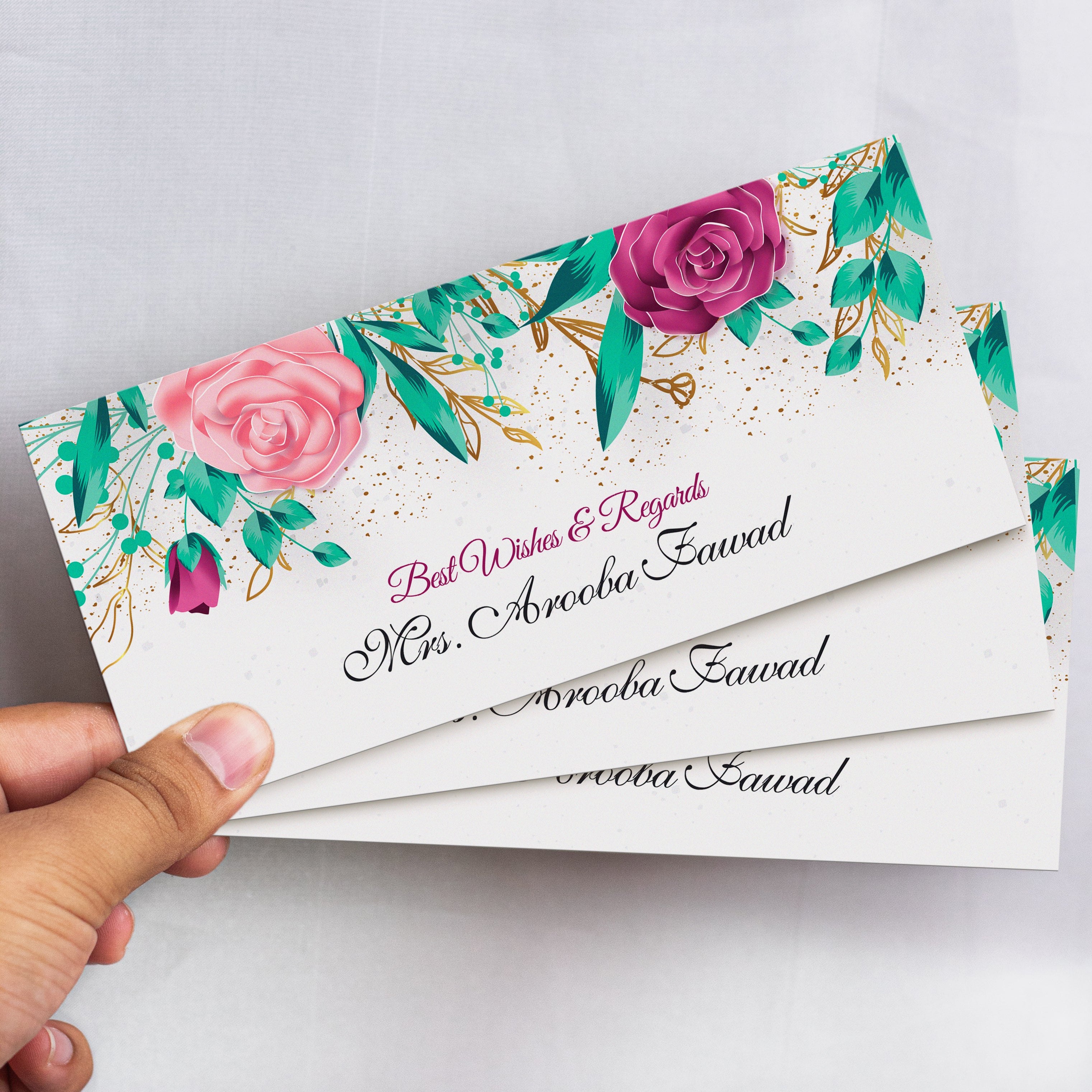 Flower Border Best Wishes Envelope