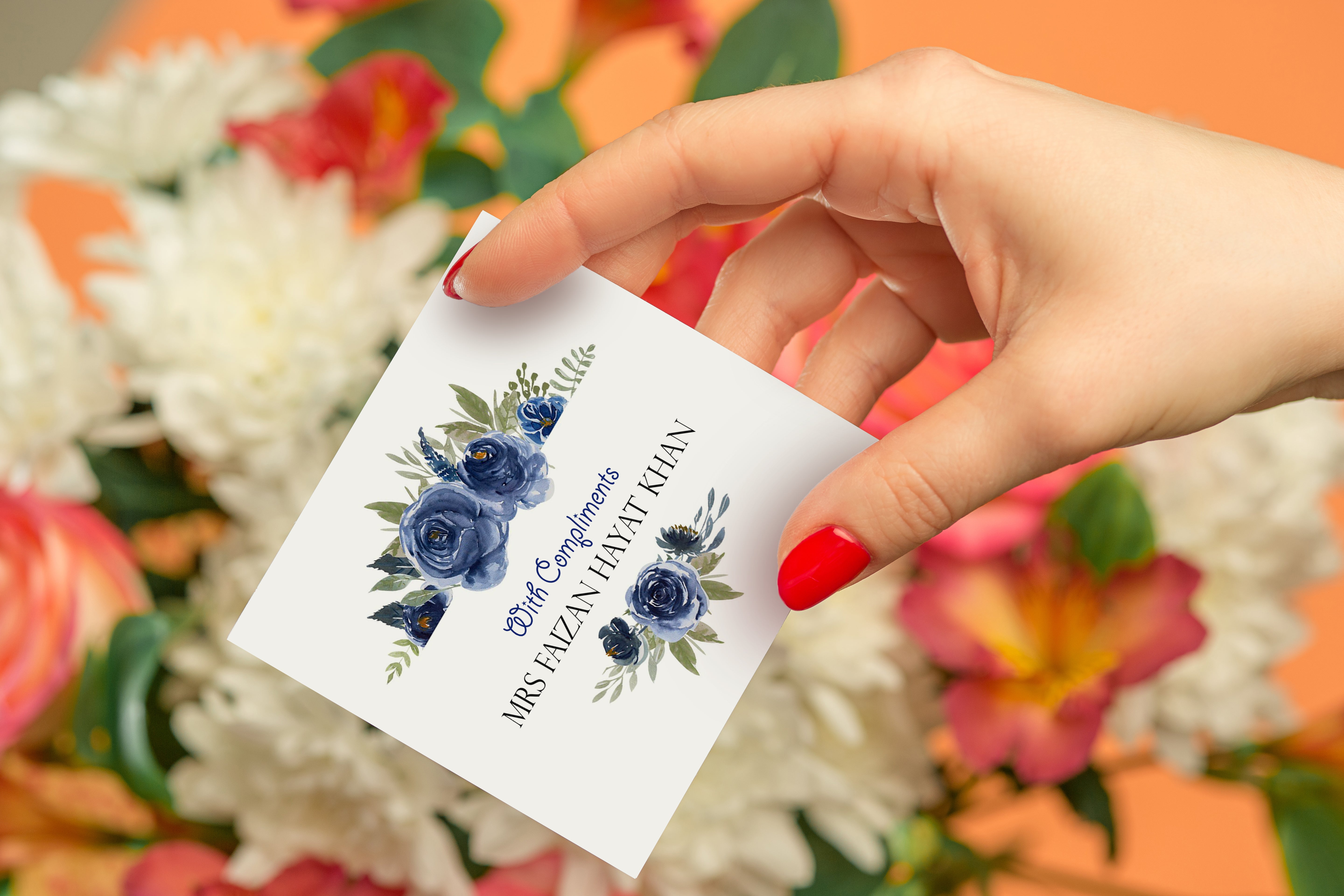 Blue Floral Gift Card