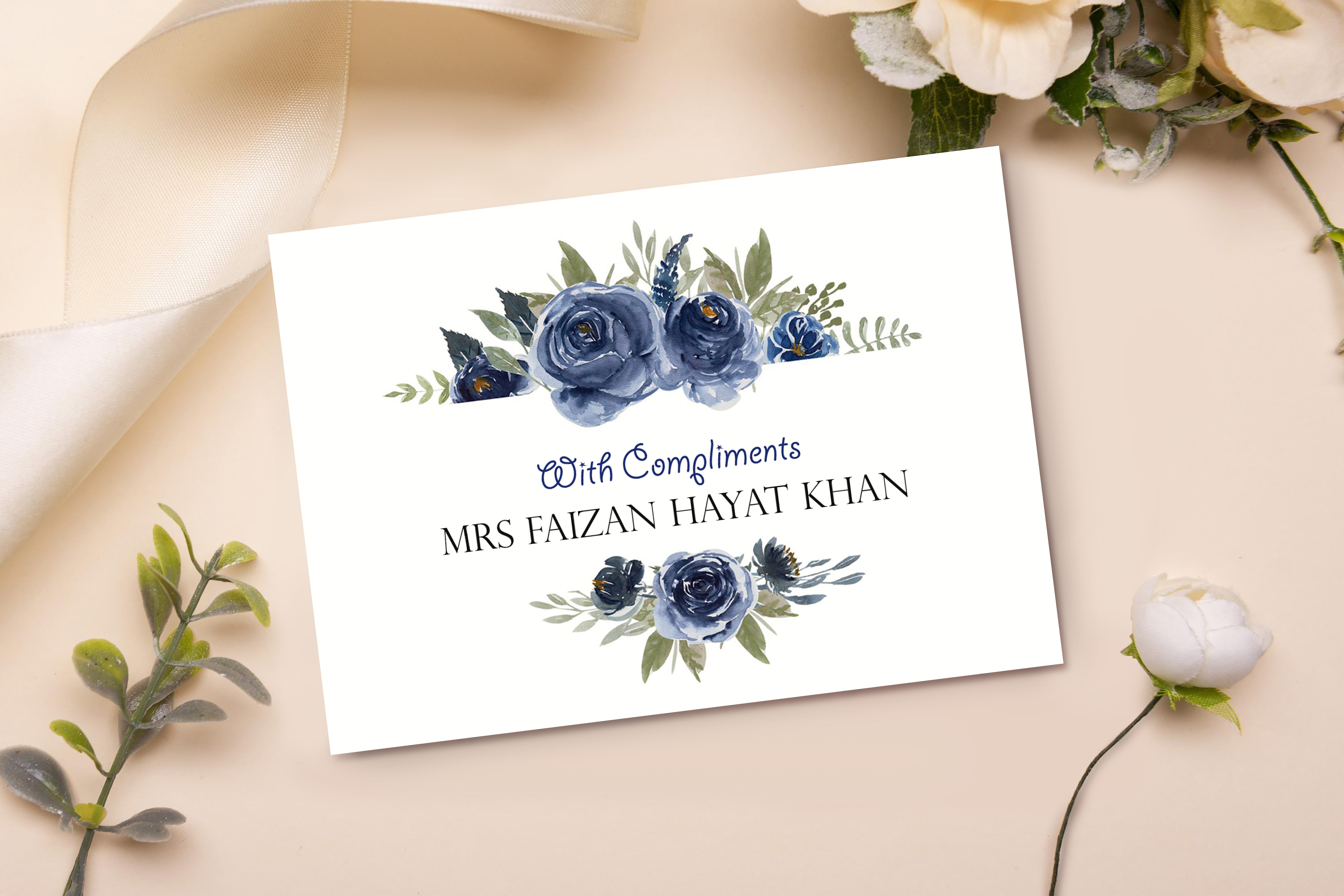 Blue Floral Gift Card