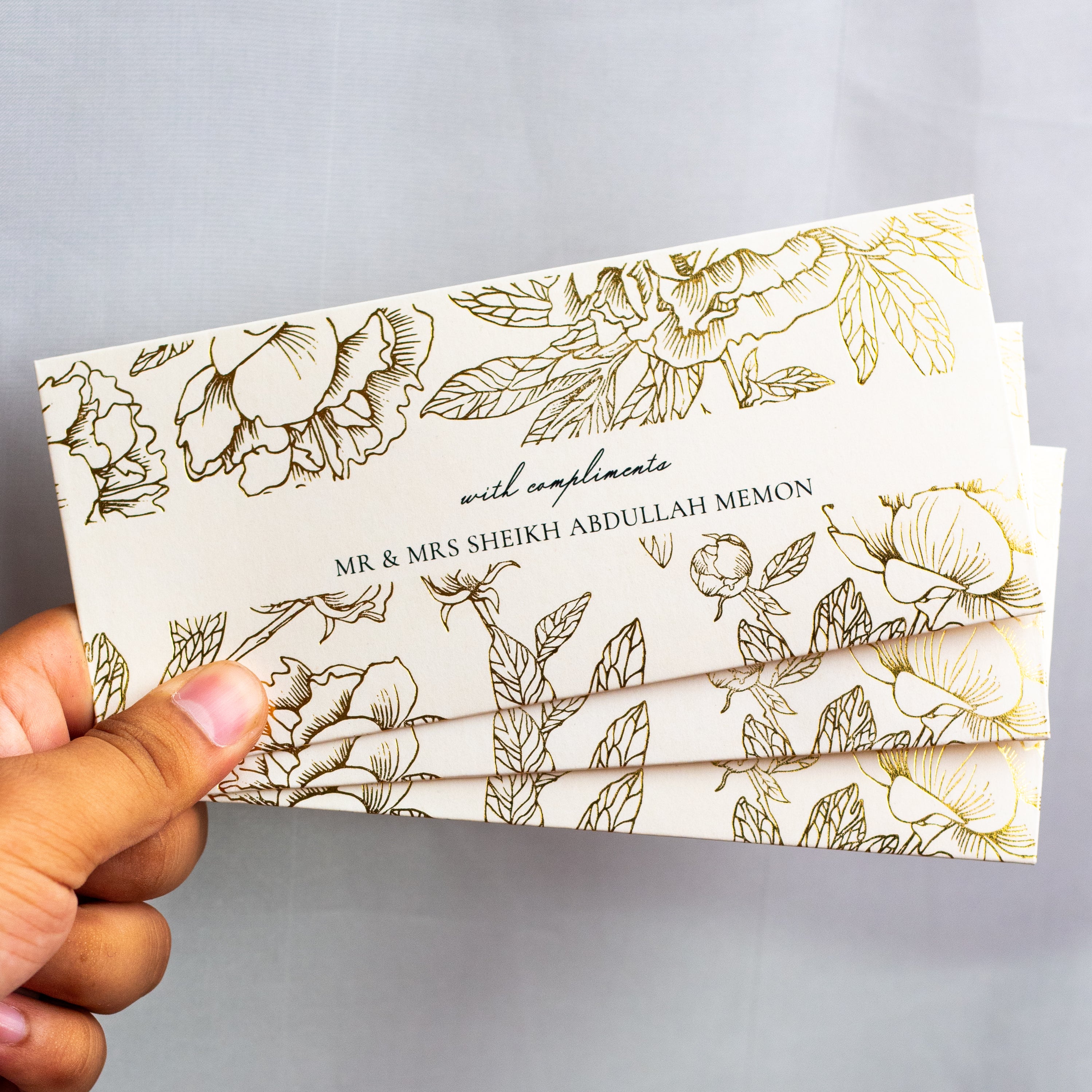 Gold Floral Foil Envelope