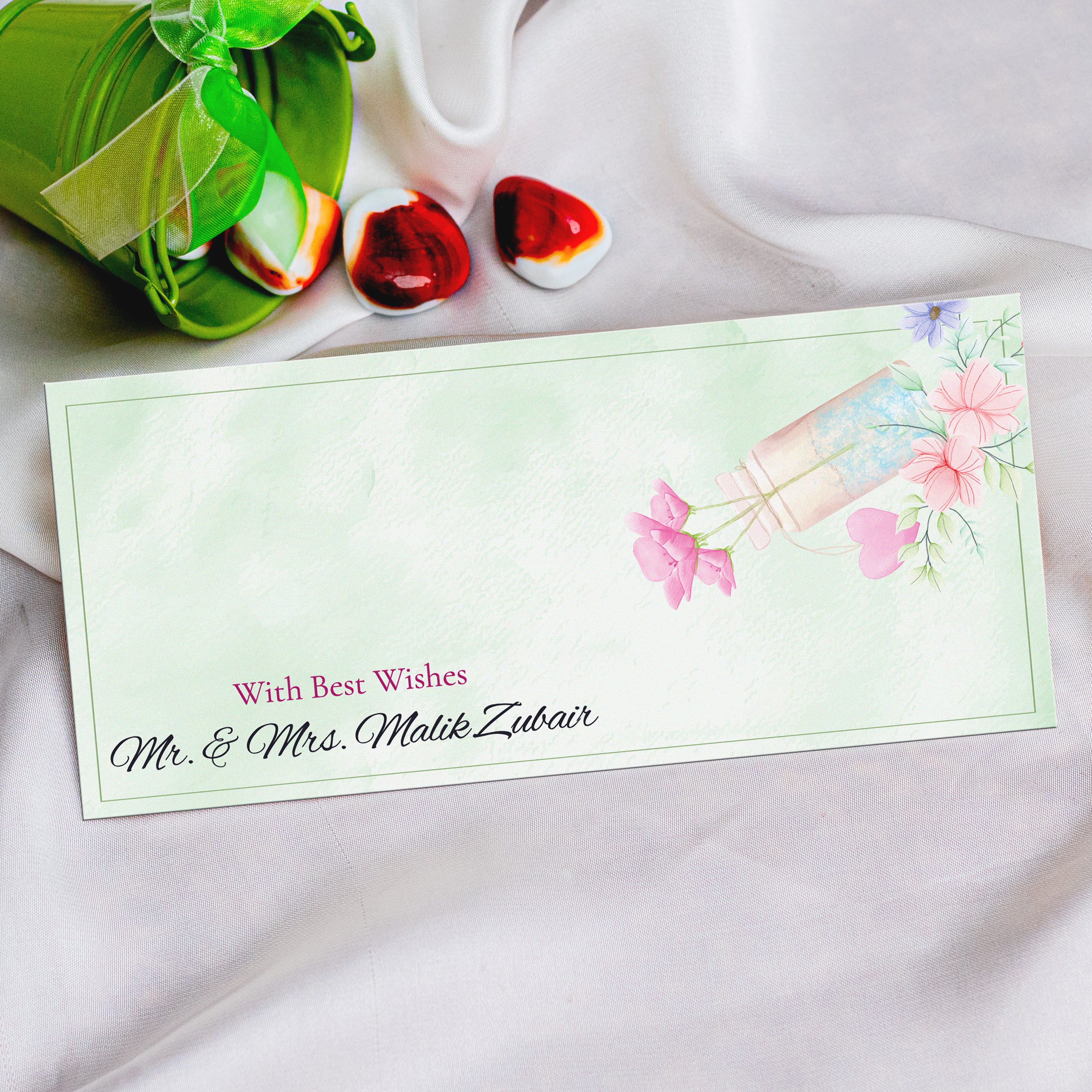 Pretty Pink Flower envelope