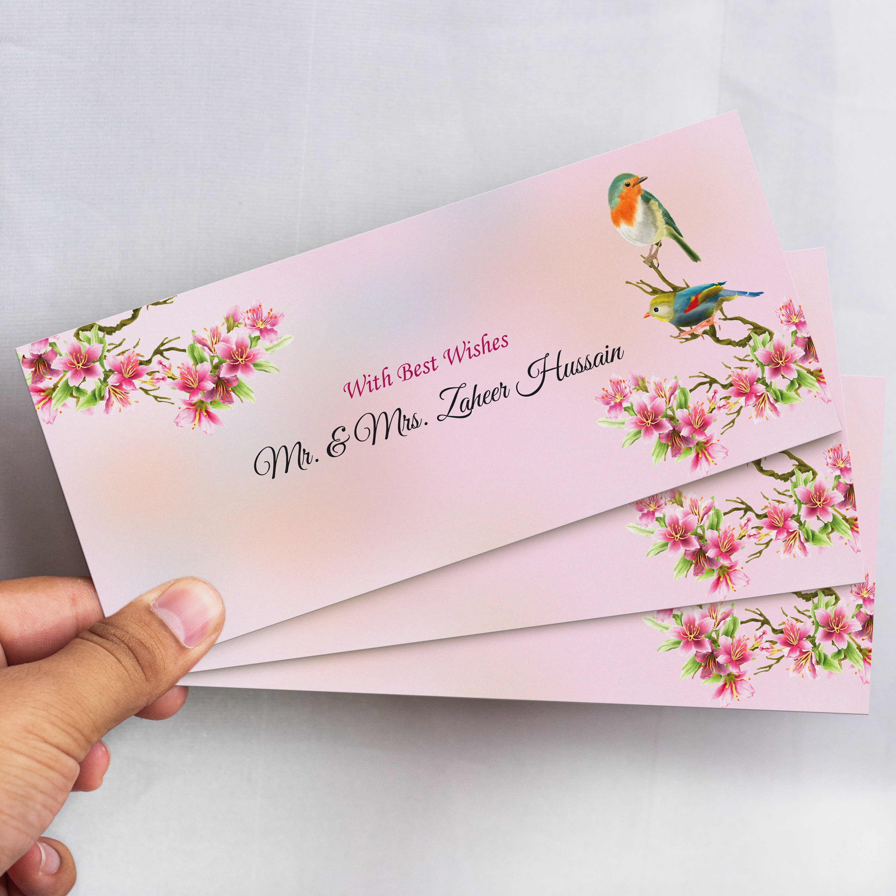 Pastel Flowers Card Best Wishes Envelope