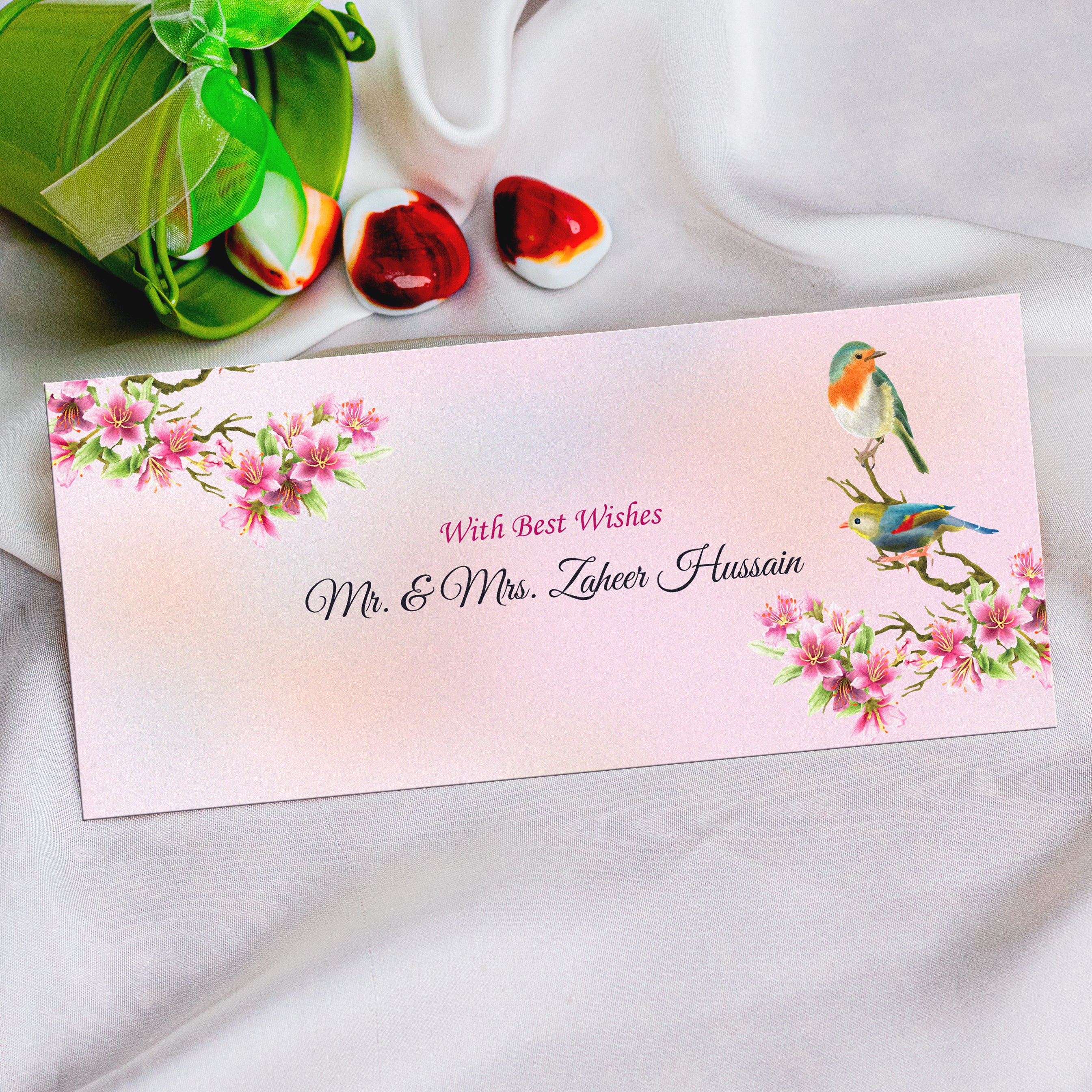 Pastel Flowers Card Best Wishes Envelope