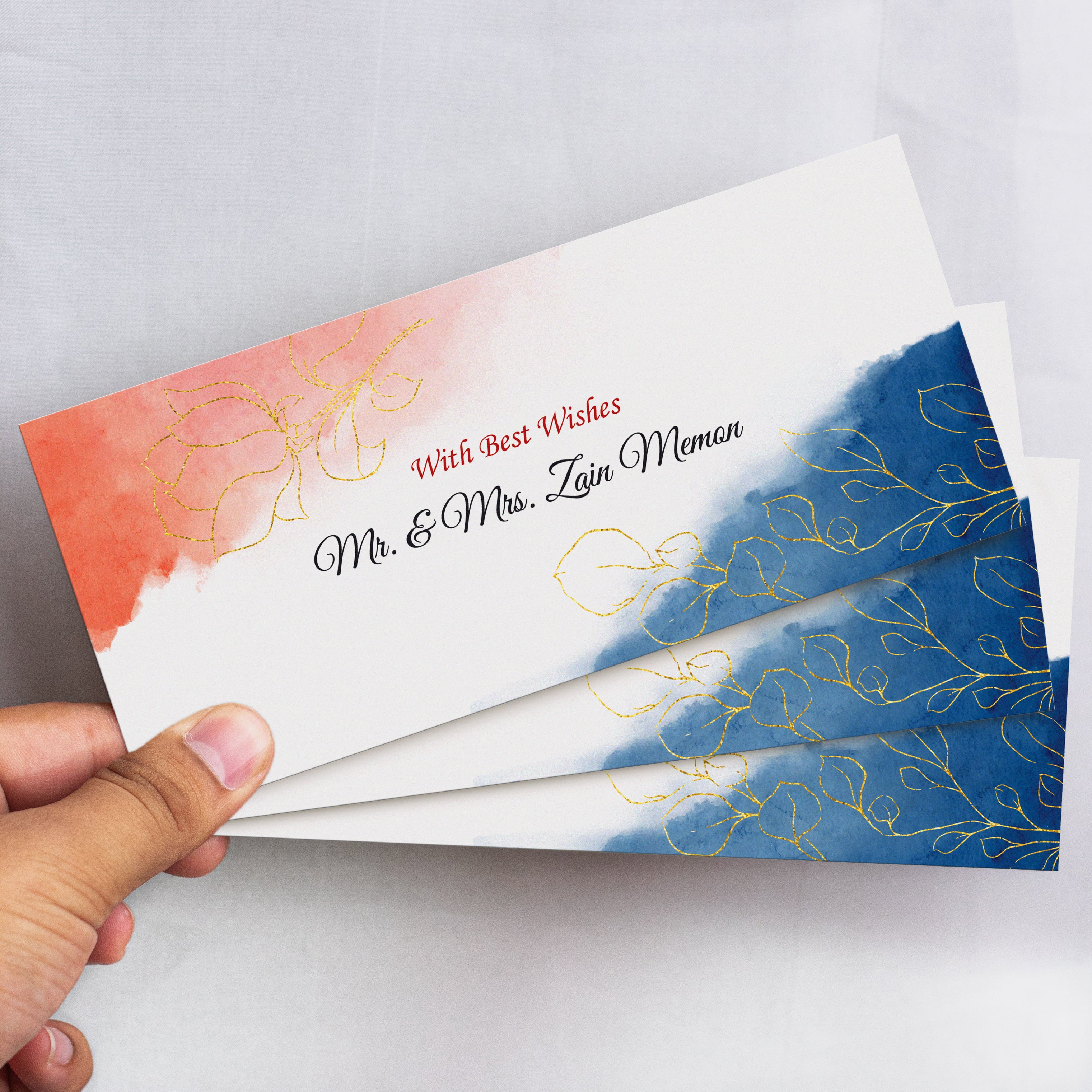 Blue & Orange Beautiful  Best Wishes Envelope