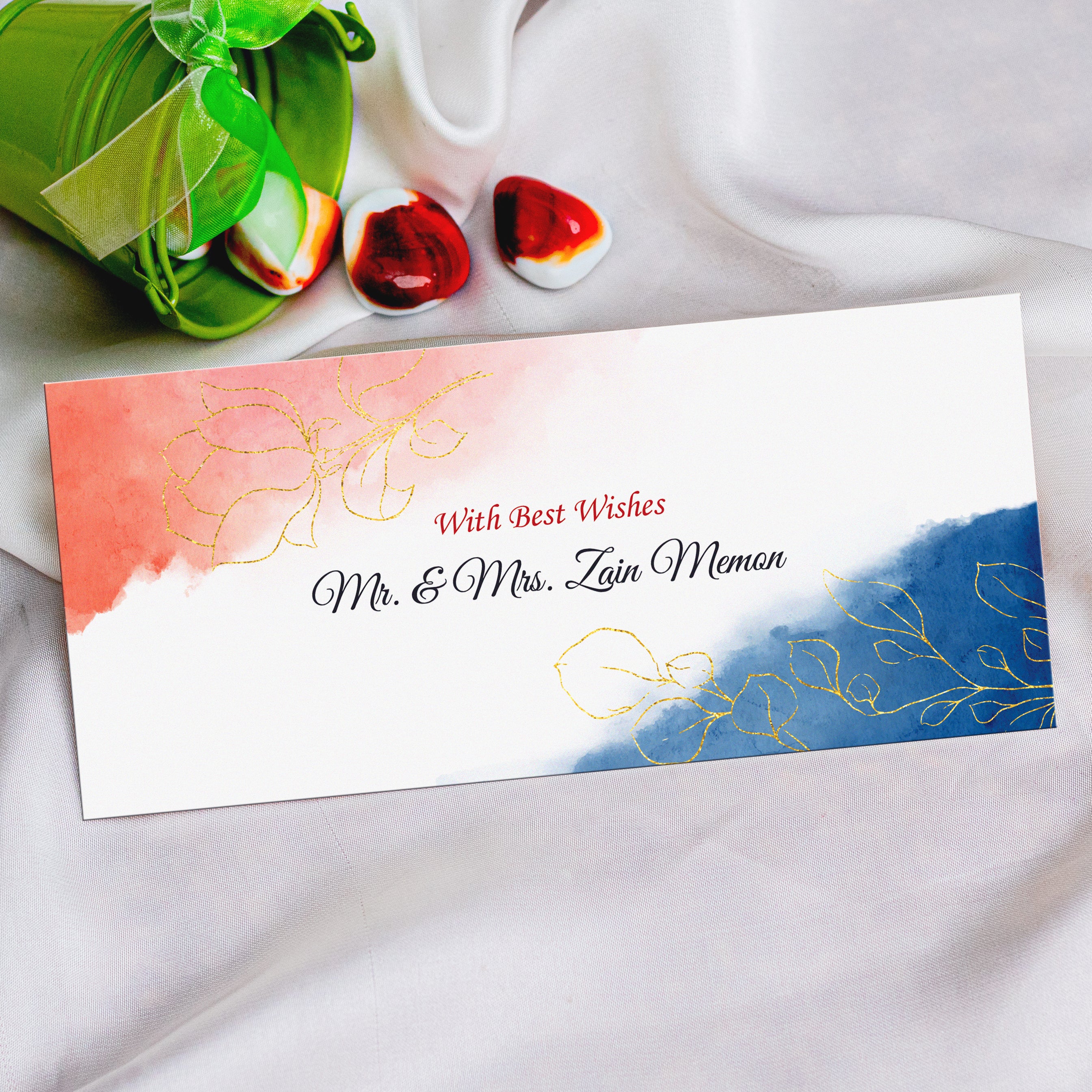 Blue & Orange Beautiful  Best Wishes Envelope