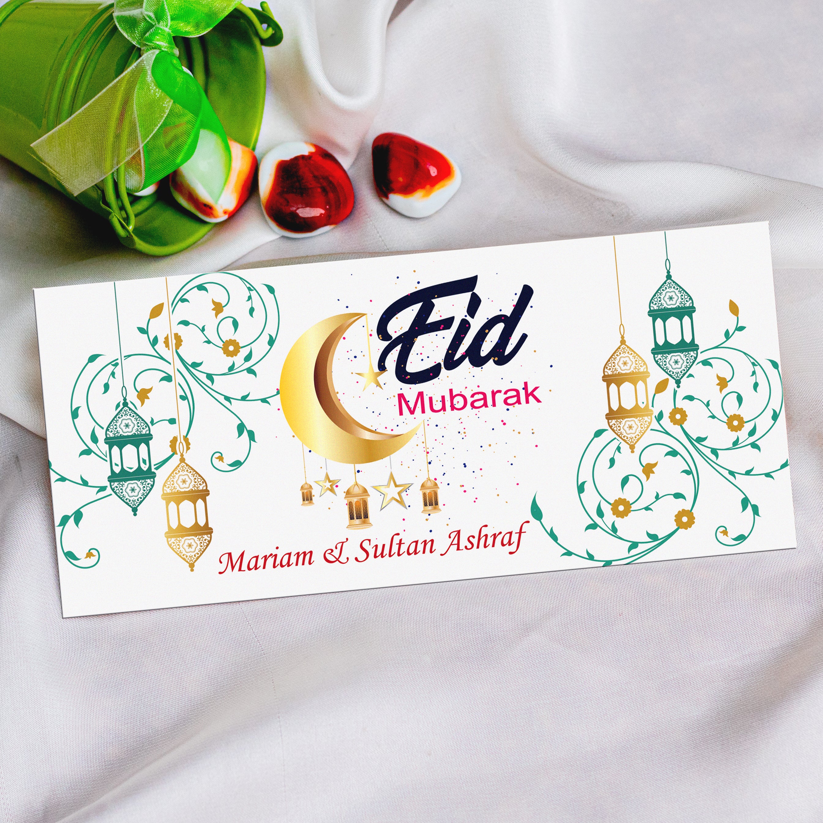 Watercolor Eid Mubarak Printed Envelope
