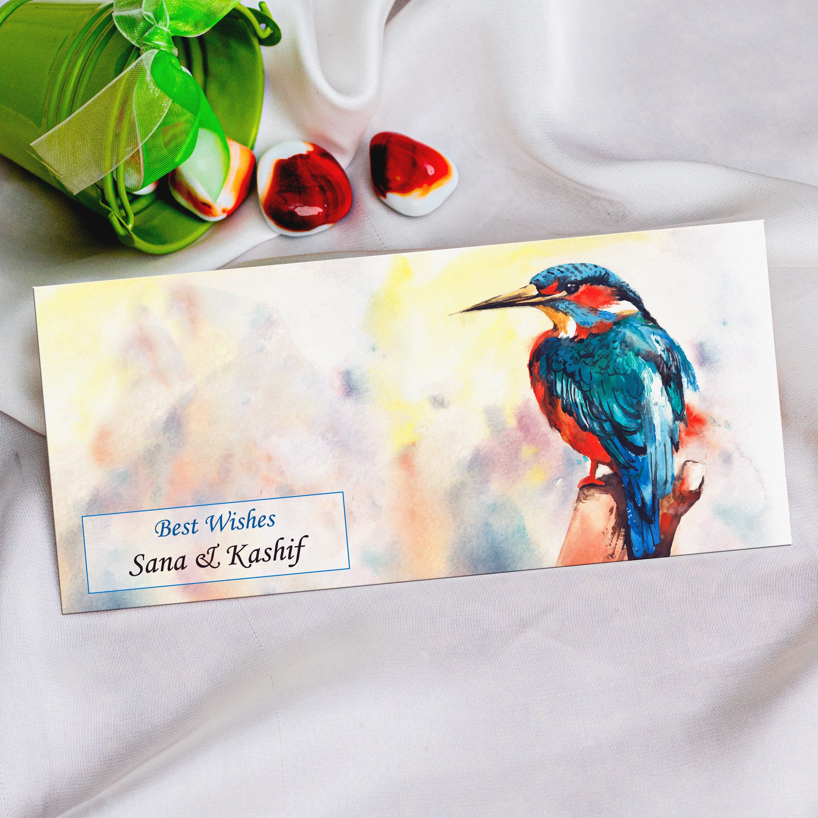 Painted Flower Best Wishes Envelope