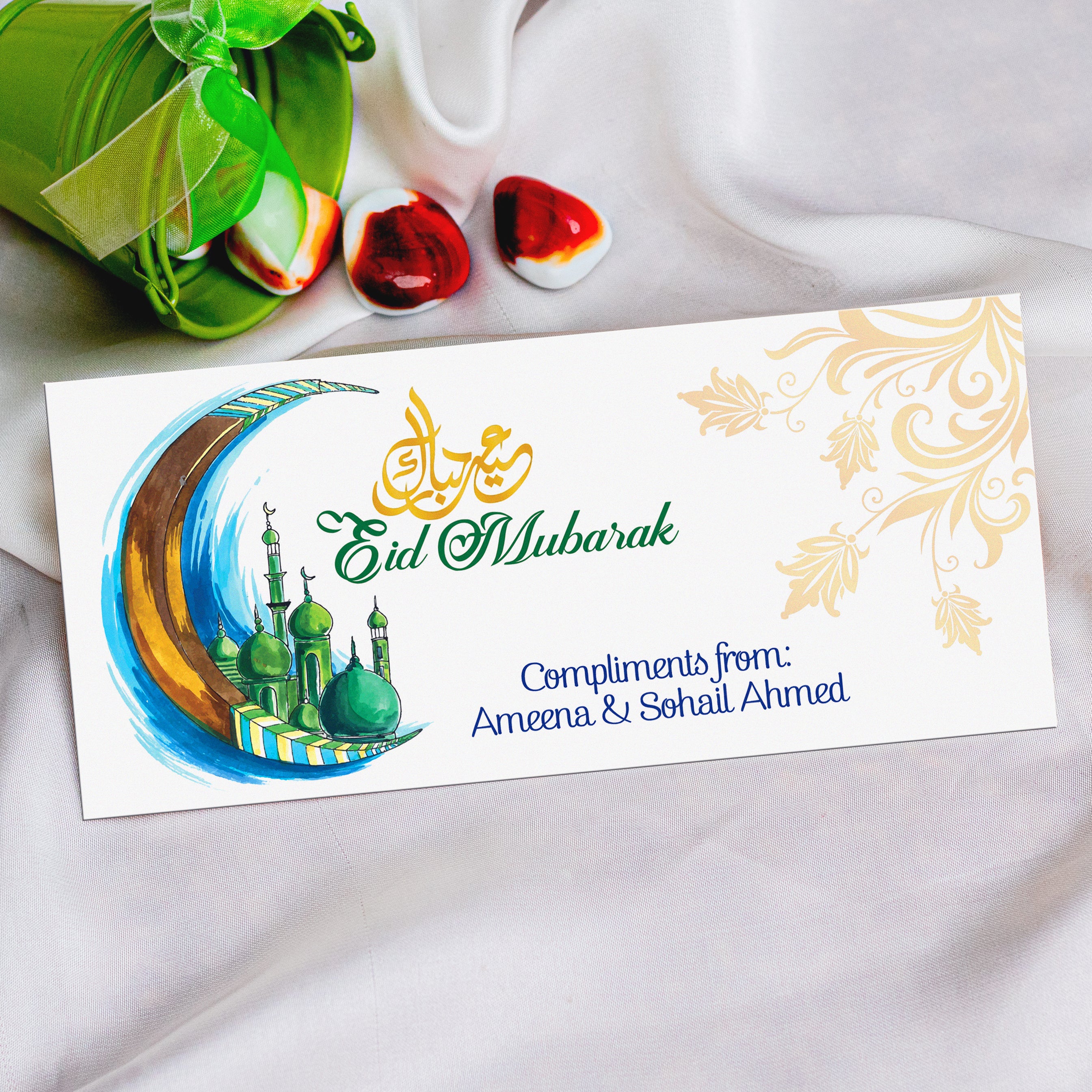 Splash Color Printed Eid  Mubarak Envelope