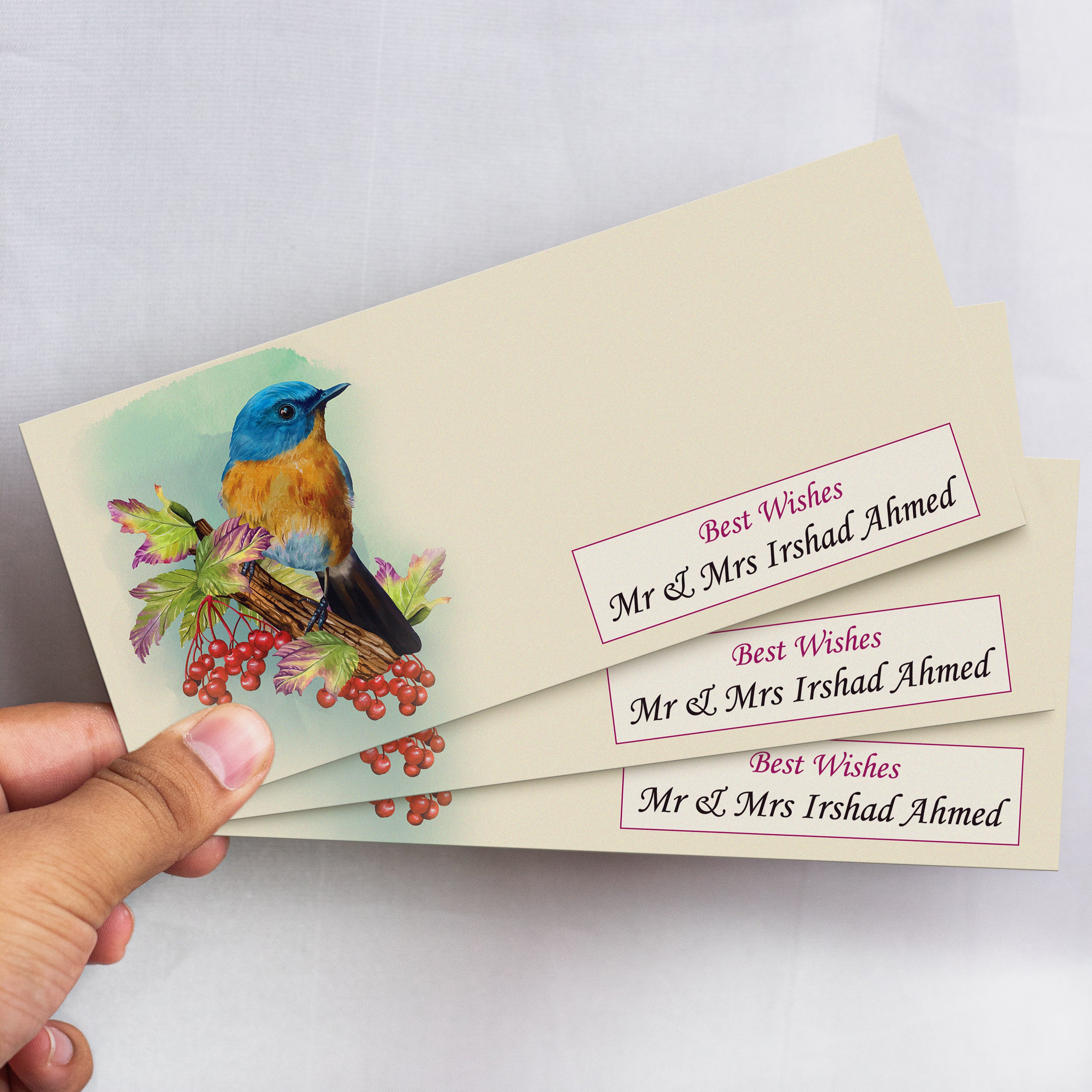 Blue Bird Wedding Best Wishes Envelope
