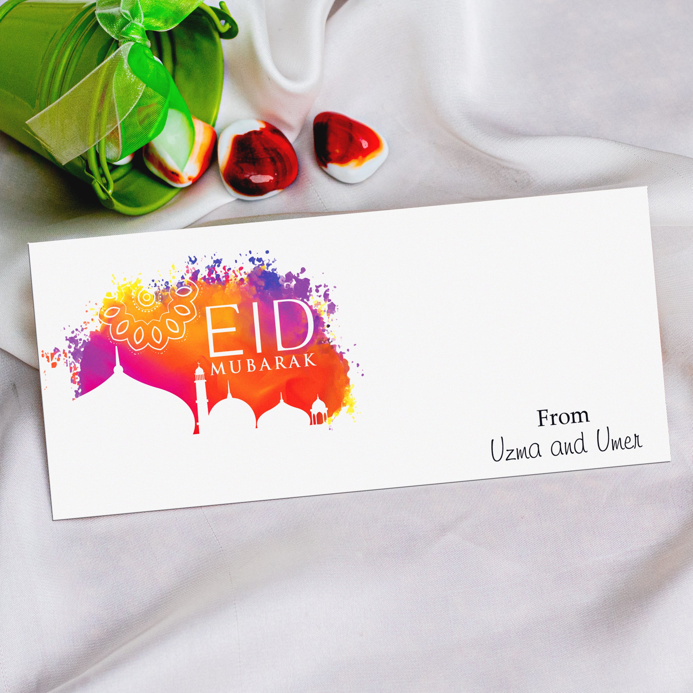 Eid Mubarak Colorful Splash Envelope