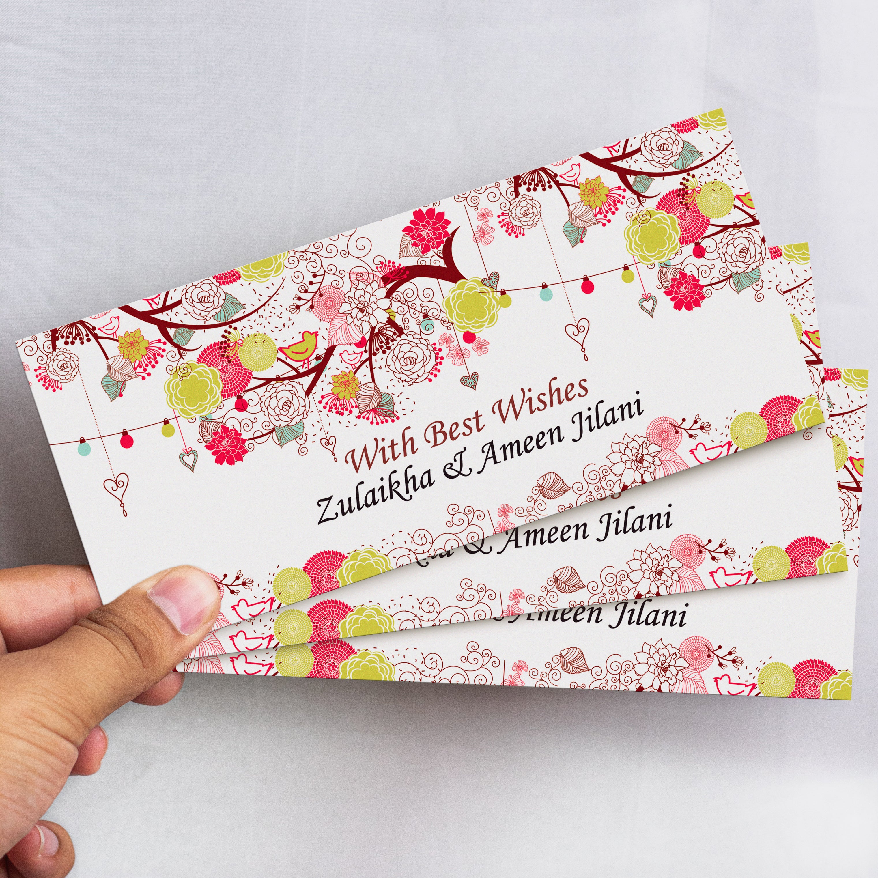 Multi Color Flower Best Whishes Envelops