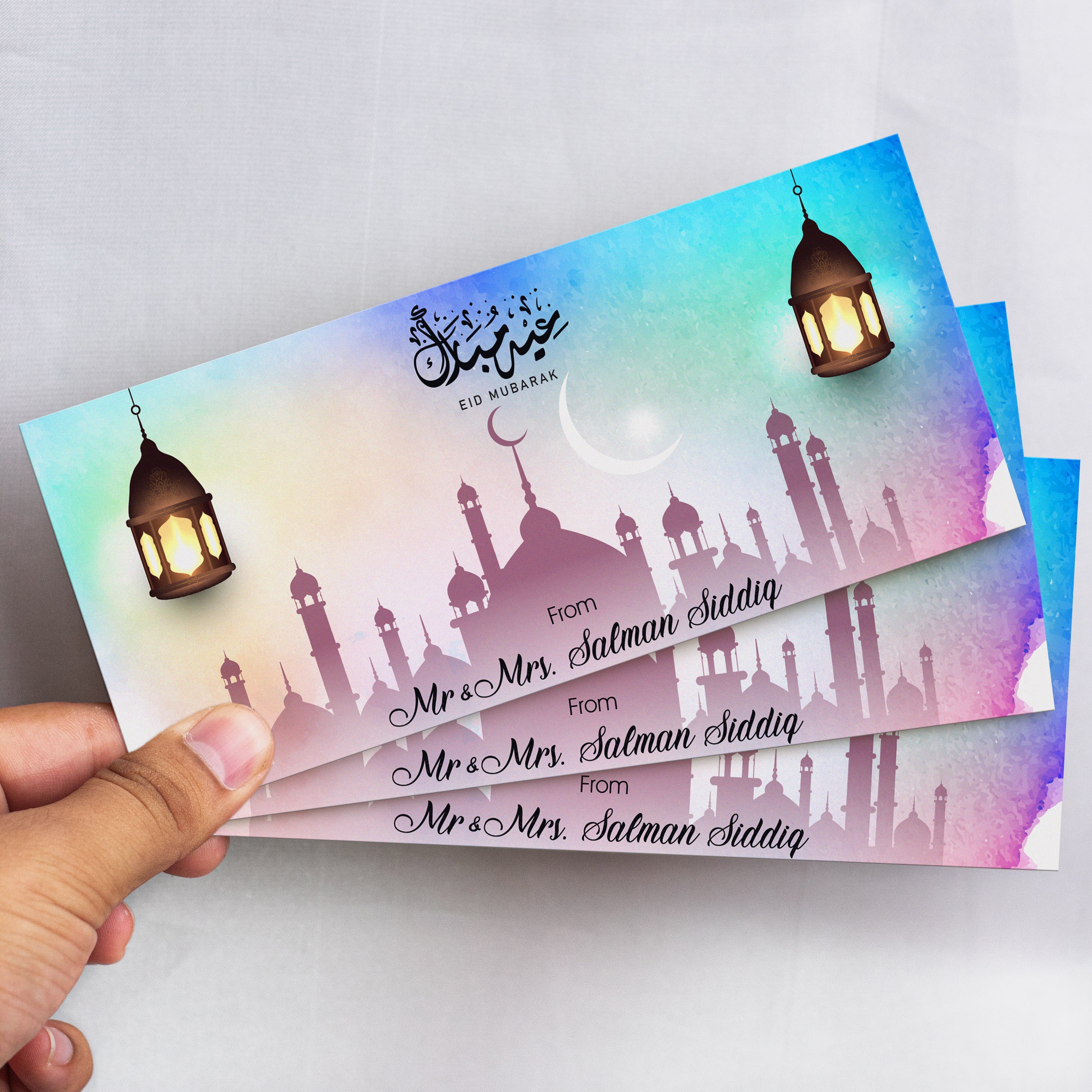 Decorative Mosque Print Eid Mubarak Envelopes