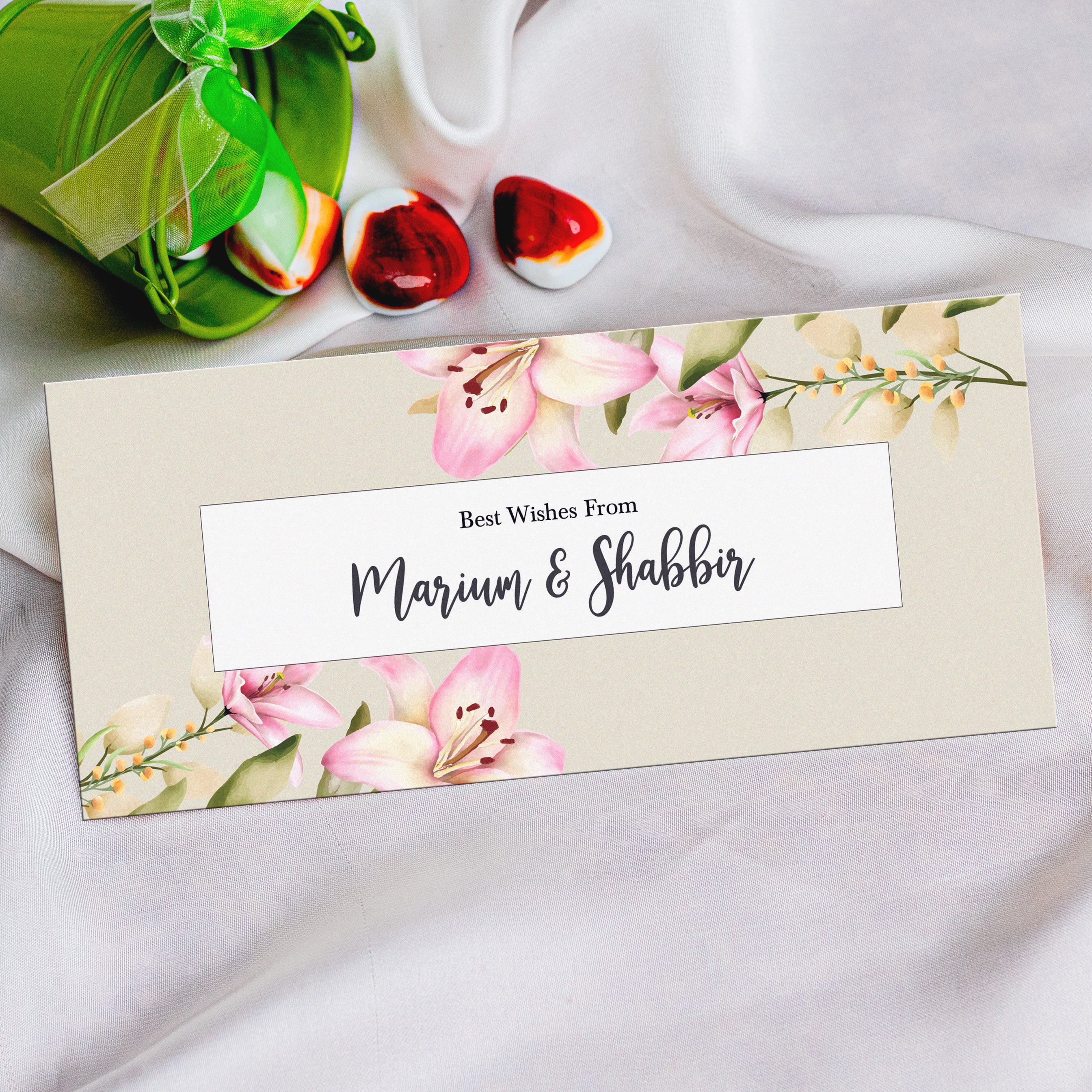 Watercolor Lilly Flower Square Envelope
