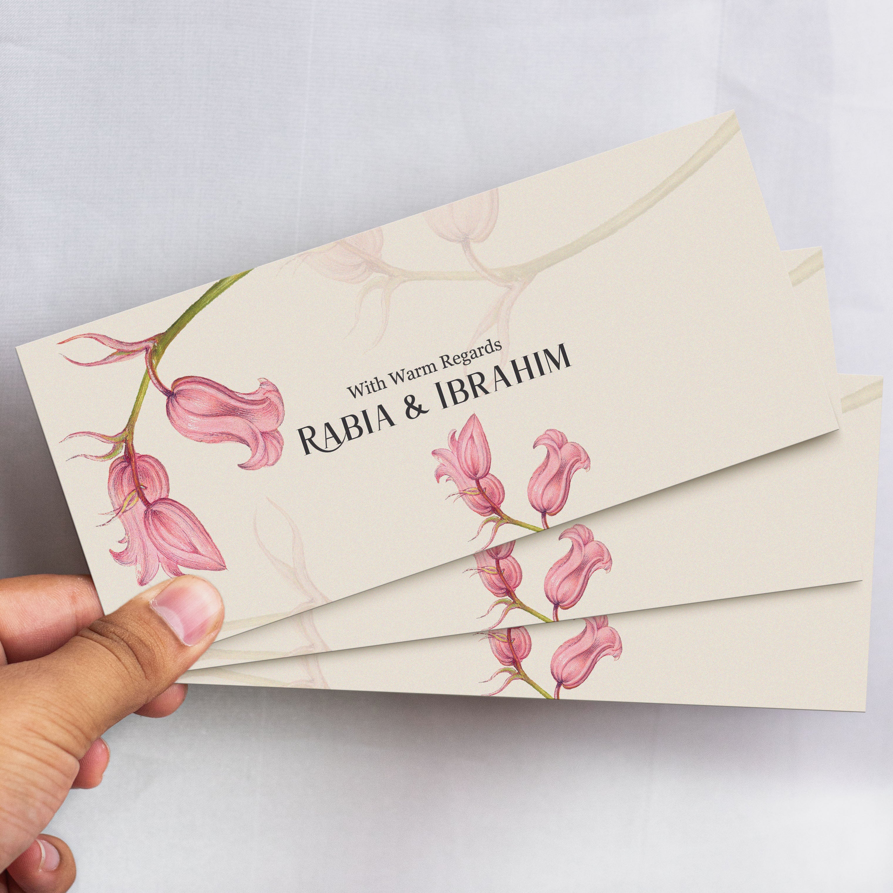 Vintage Envelope with Pink Flowers