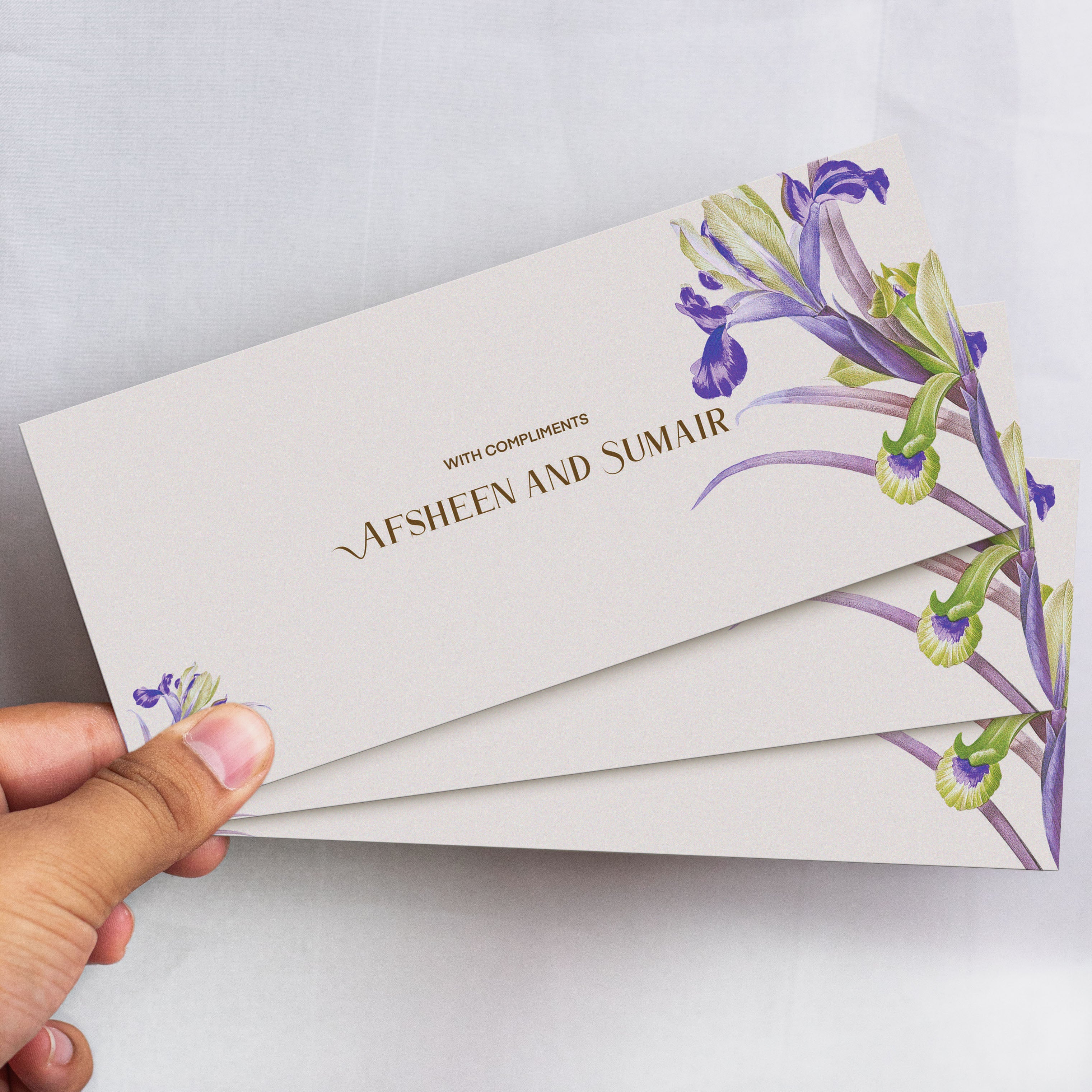 Purple Flower Floral Envelope