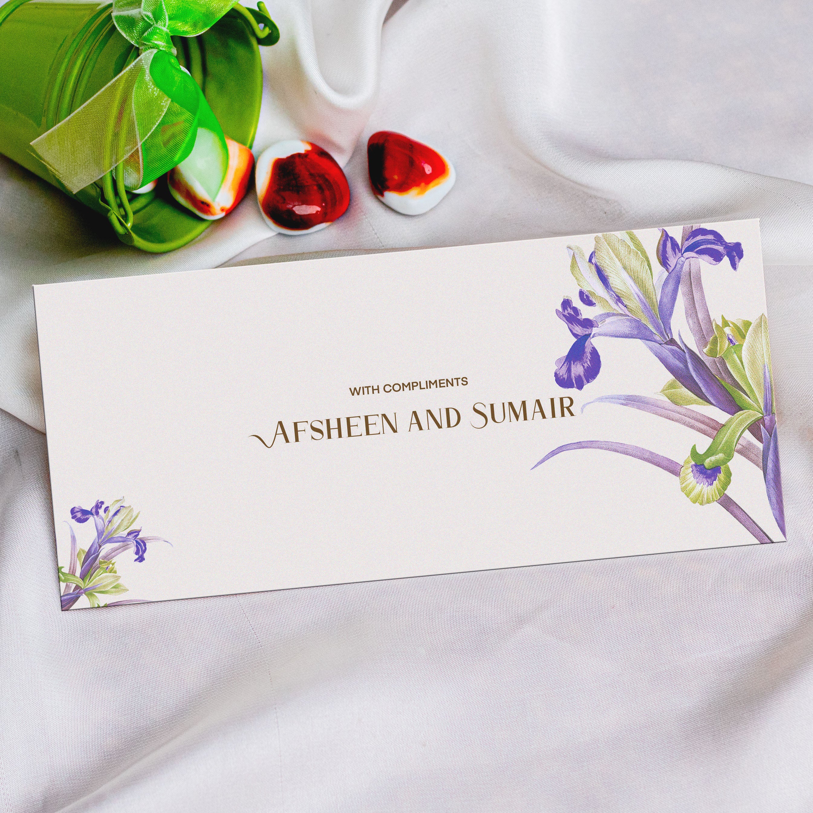 Purple Flower Floral Envelope