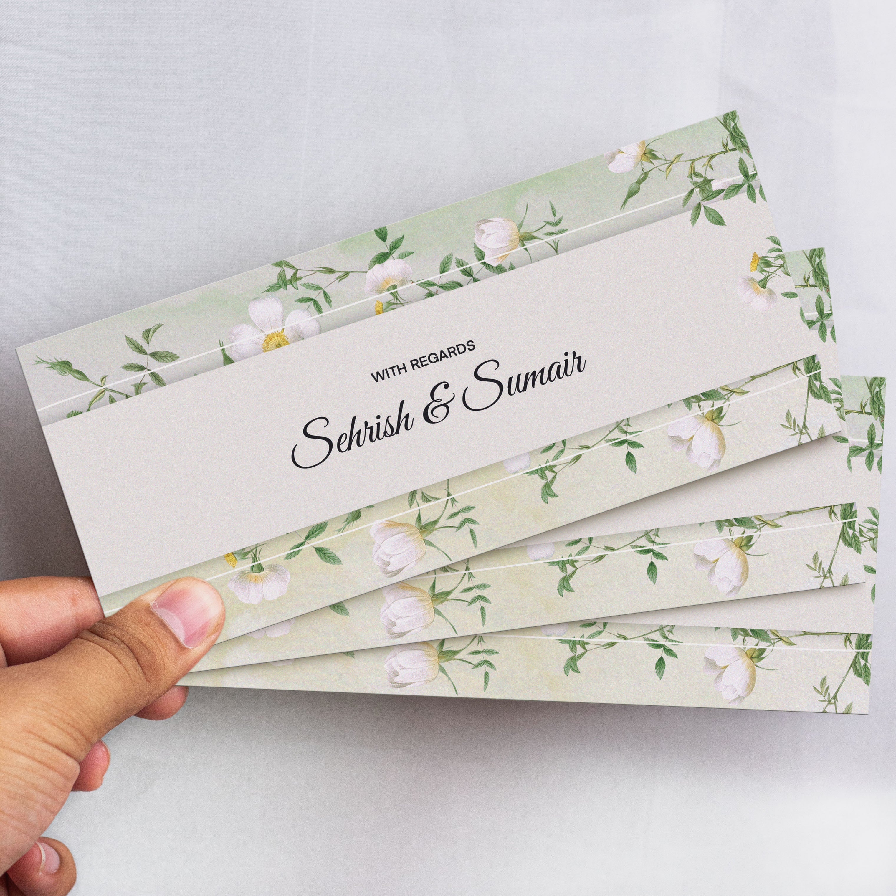 Geometric Envelope with White Flowers