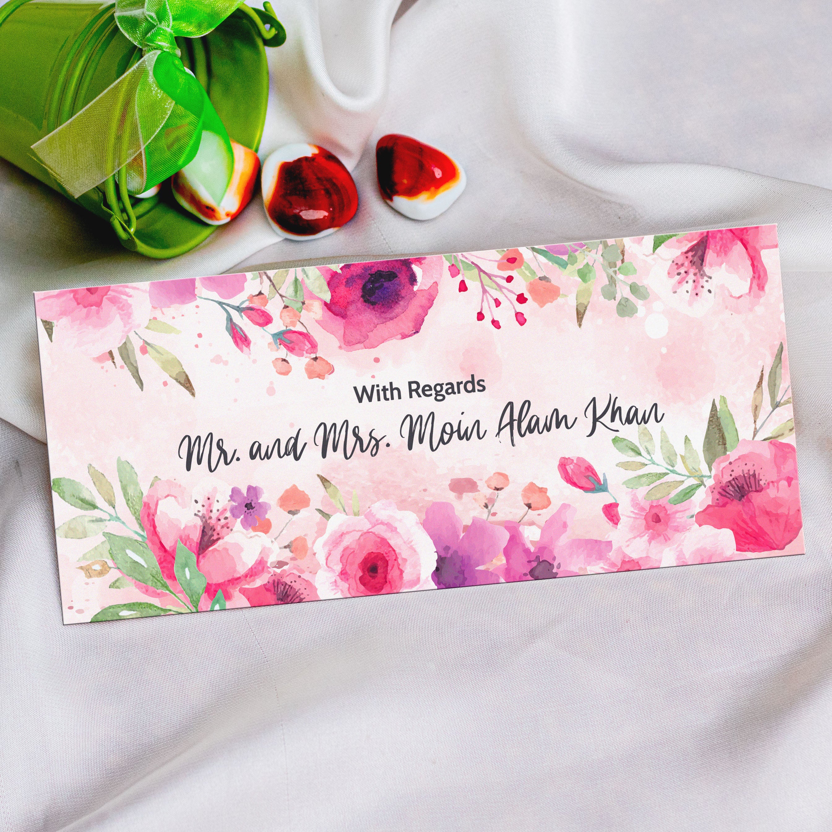 Watercolor Floral Flowers With Background