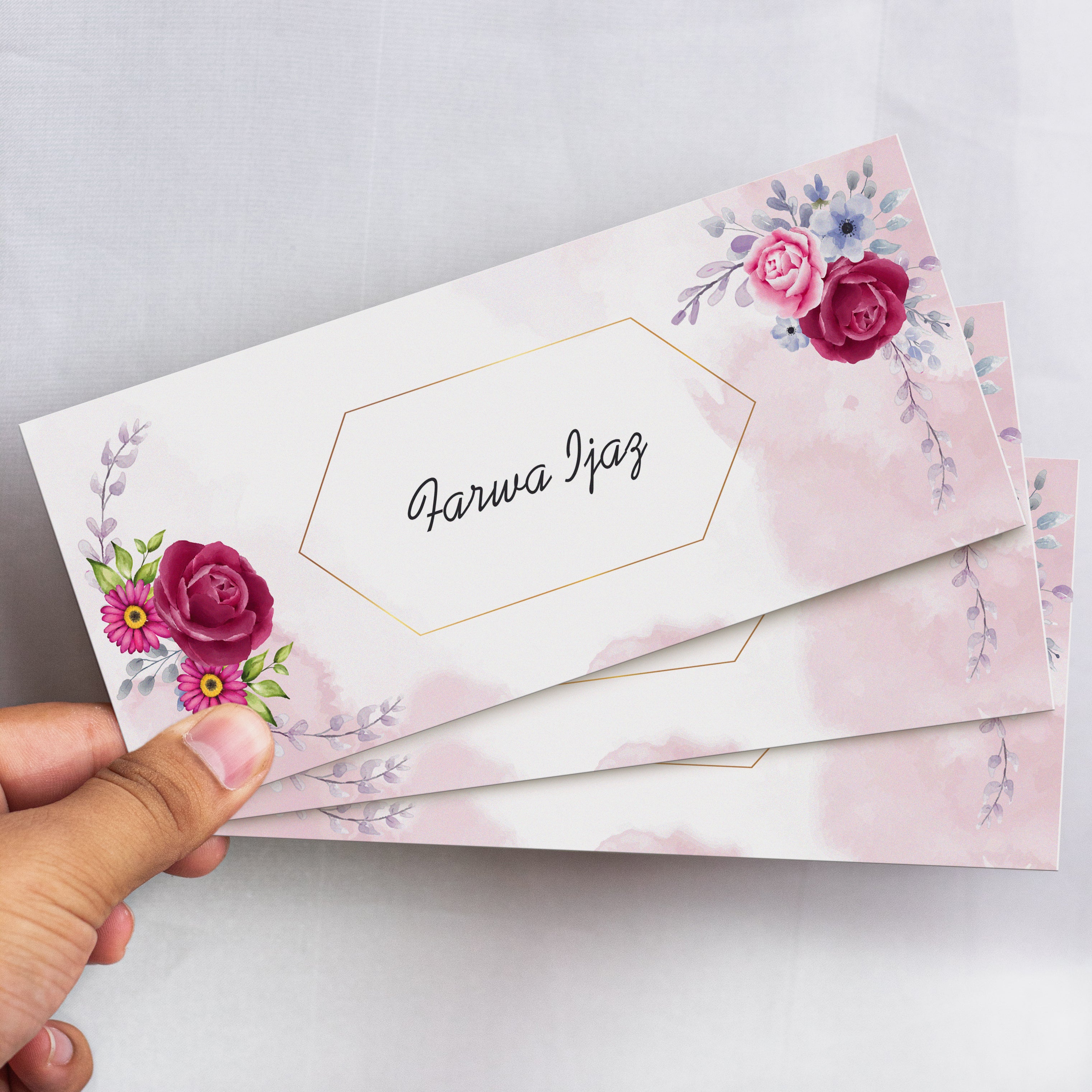 Beautiful Purplish Floral Envelope