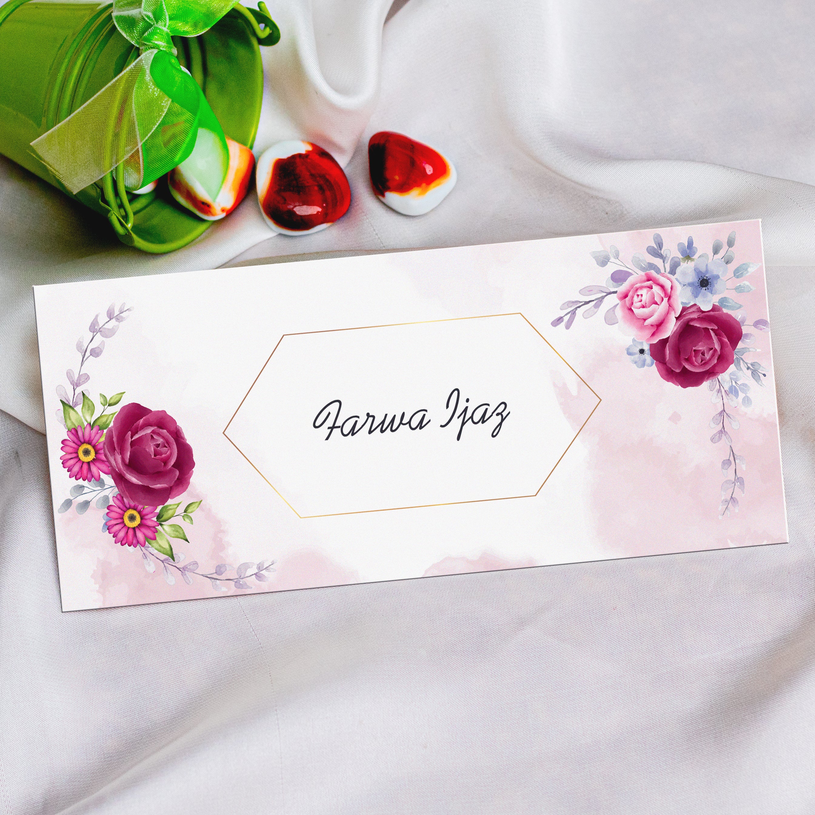 Beautiful Purplish Floral Envelope