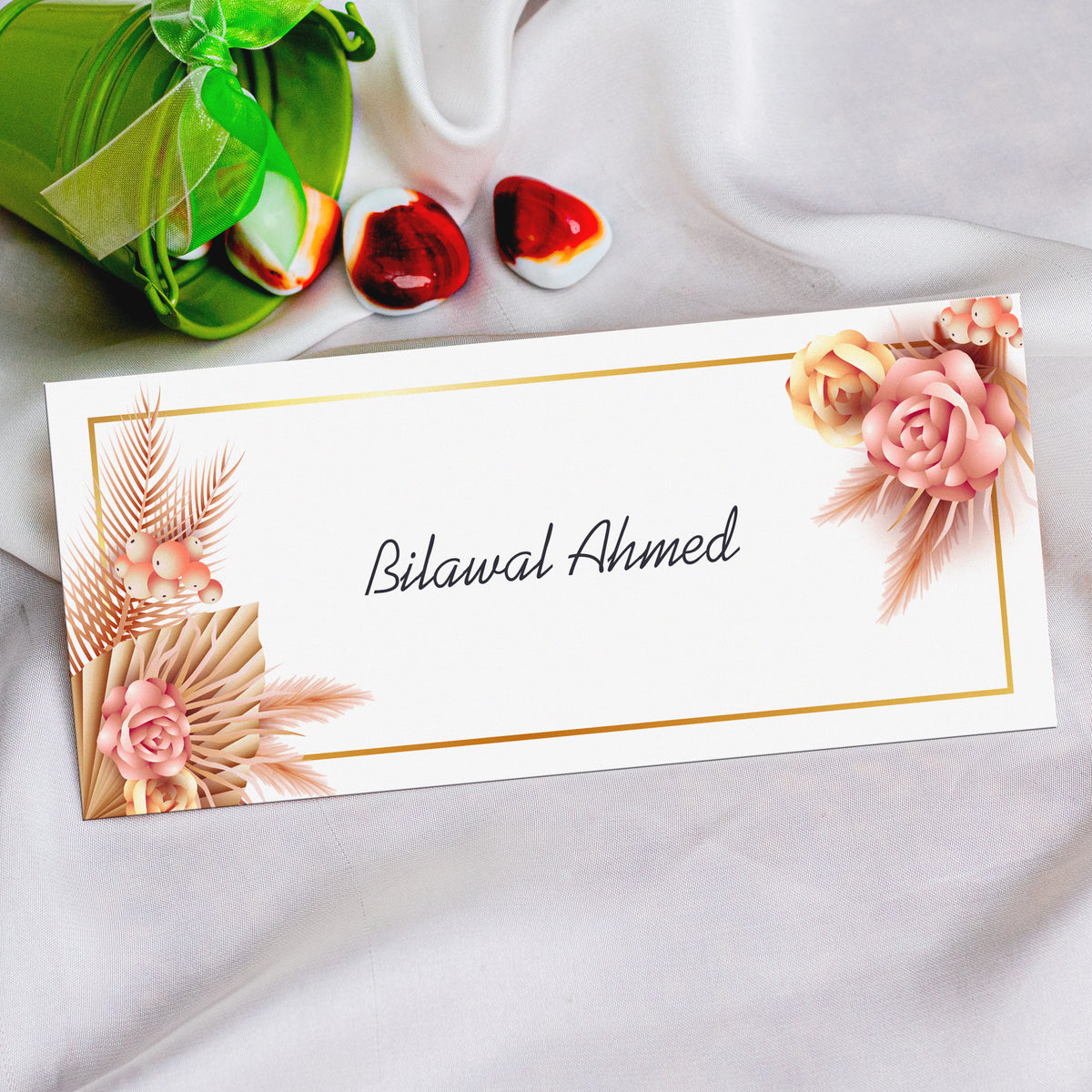 Border With Floral Corner Envelope – Pearl Envelopes