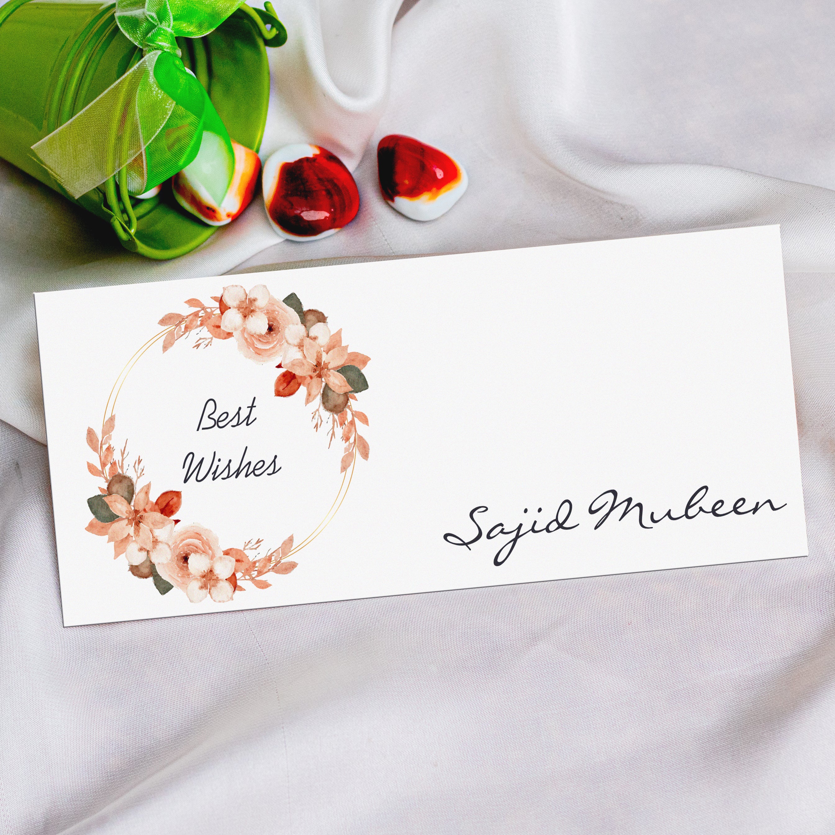 Nude Floral Print Envelope