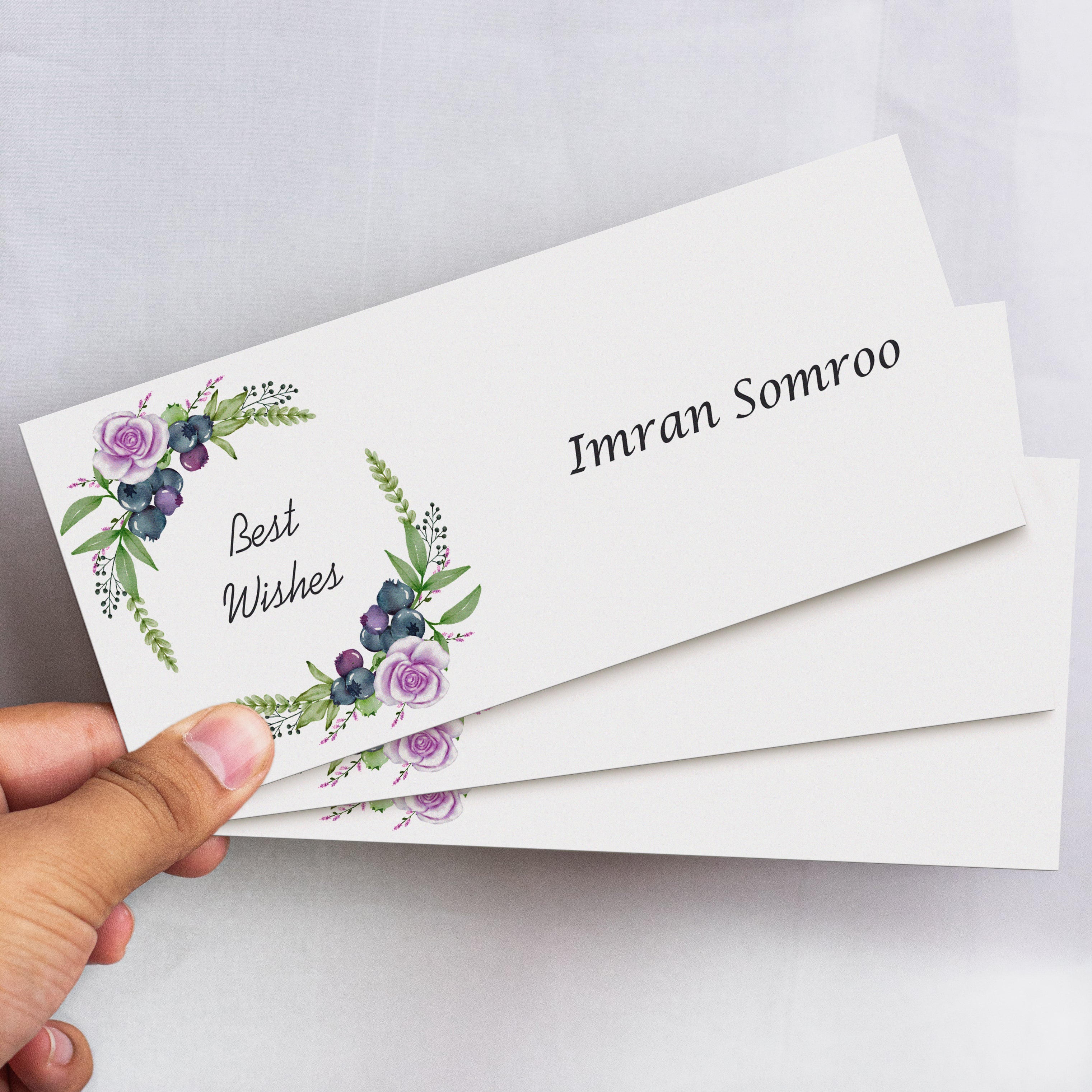 Purple Floral Print Envelope