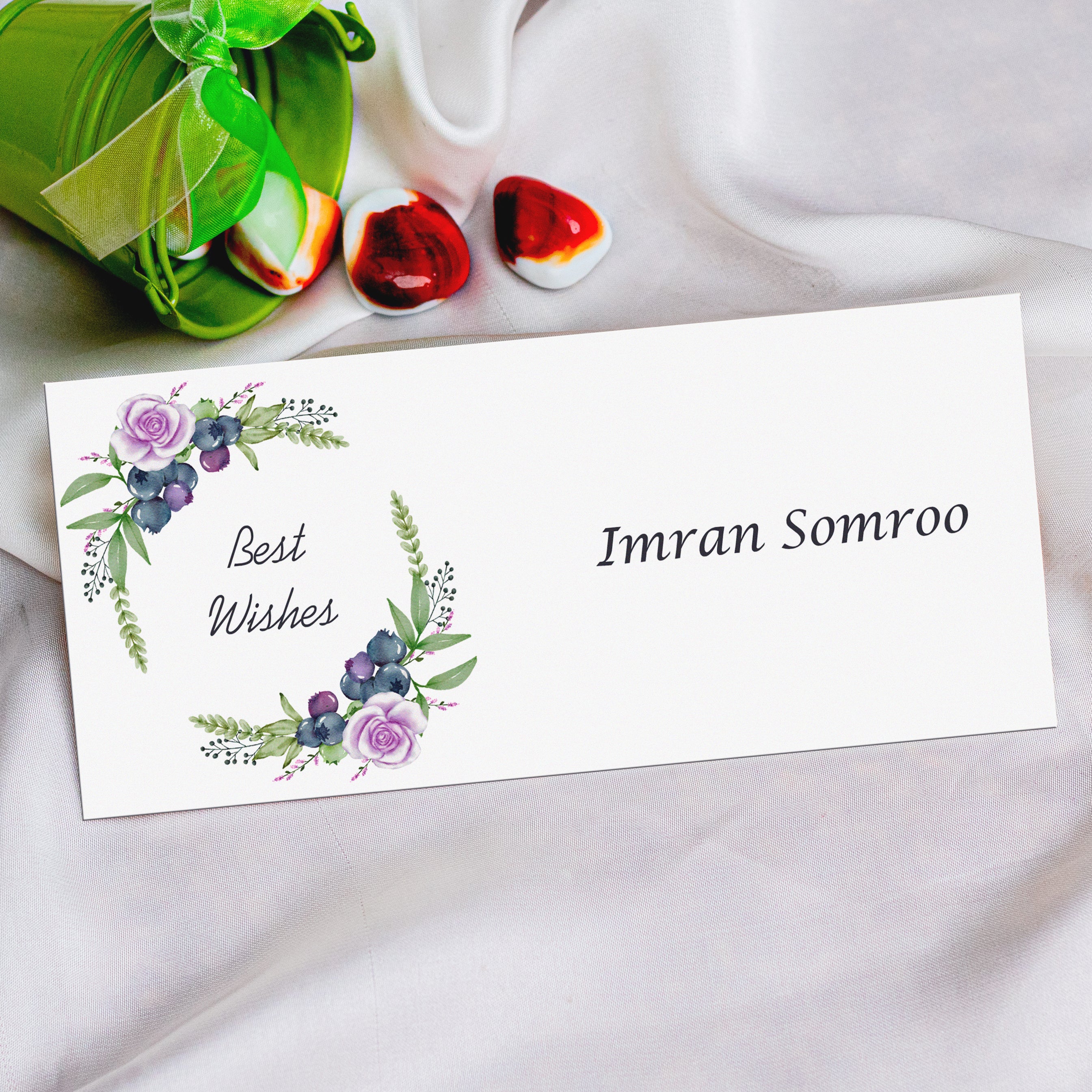 Purple Floral Print Envelope