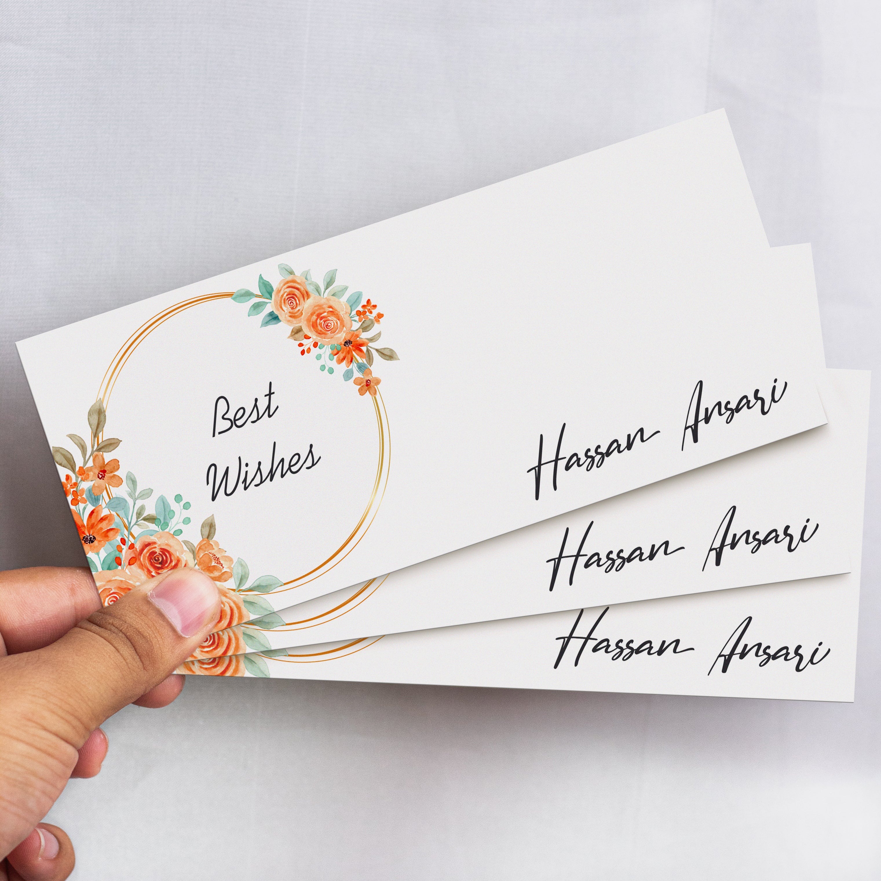 Exquisite Orange Floral Envelope