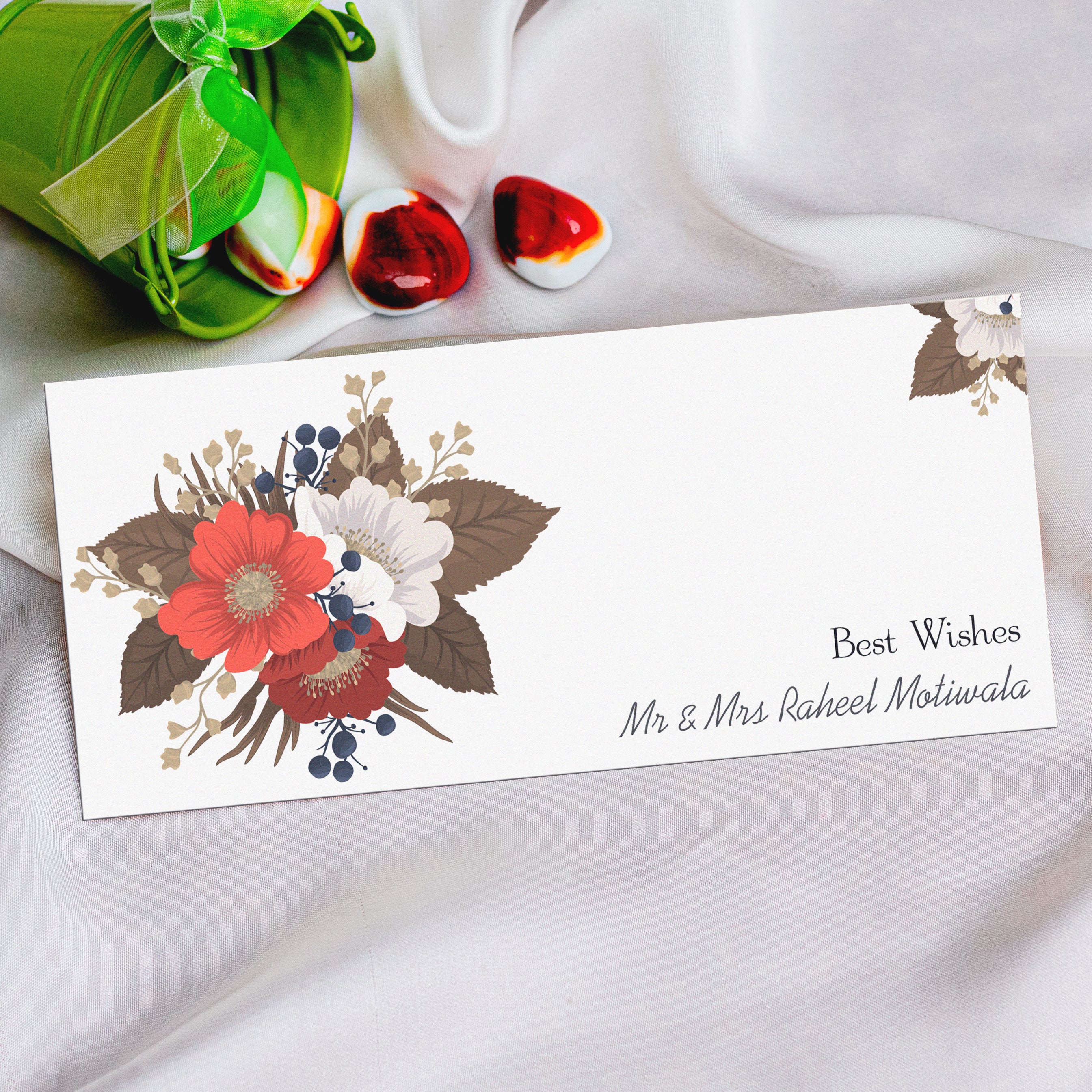 Beautiful Floral Best Wishes Envelope