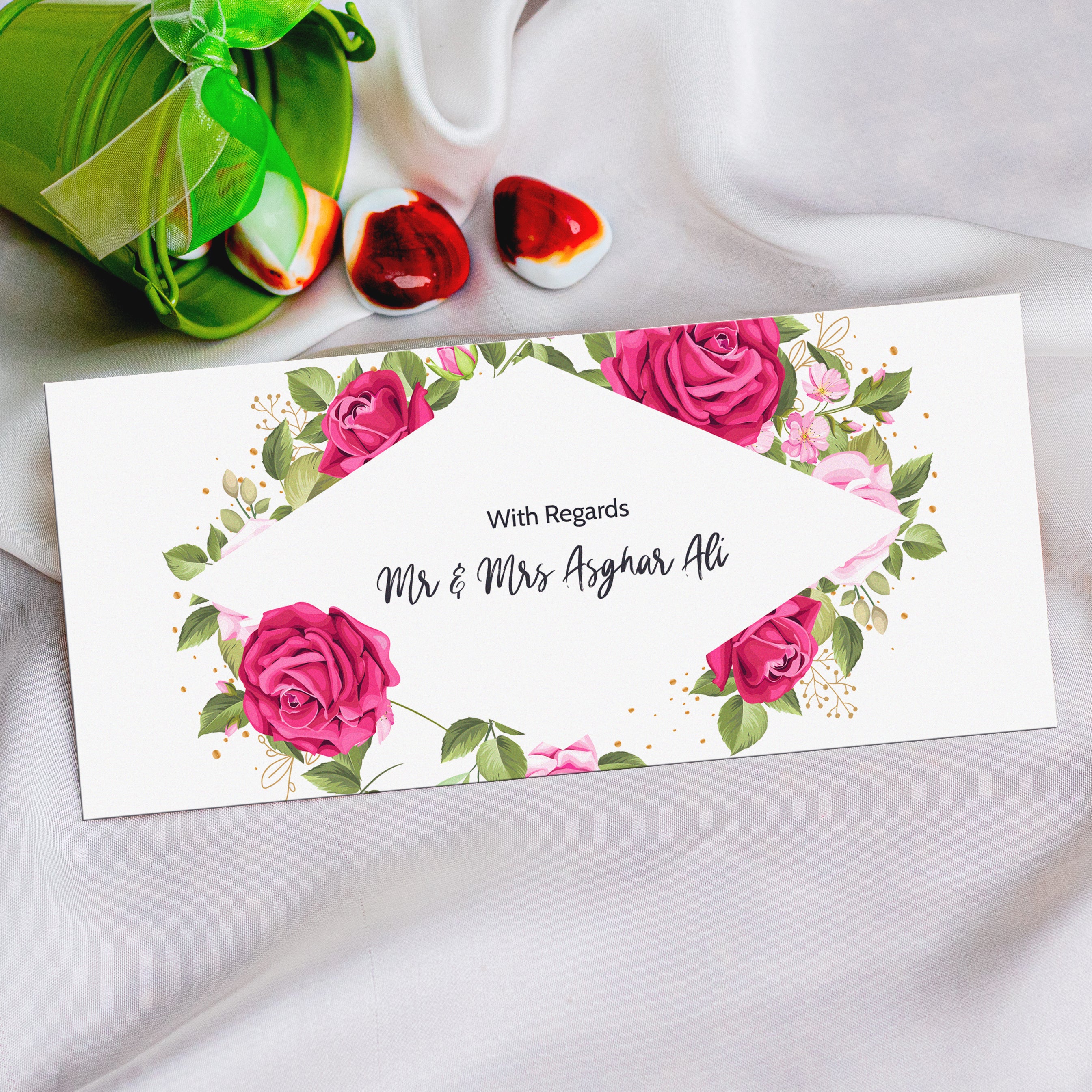Elegant Watercolor Floral Diamond Design