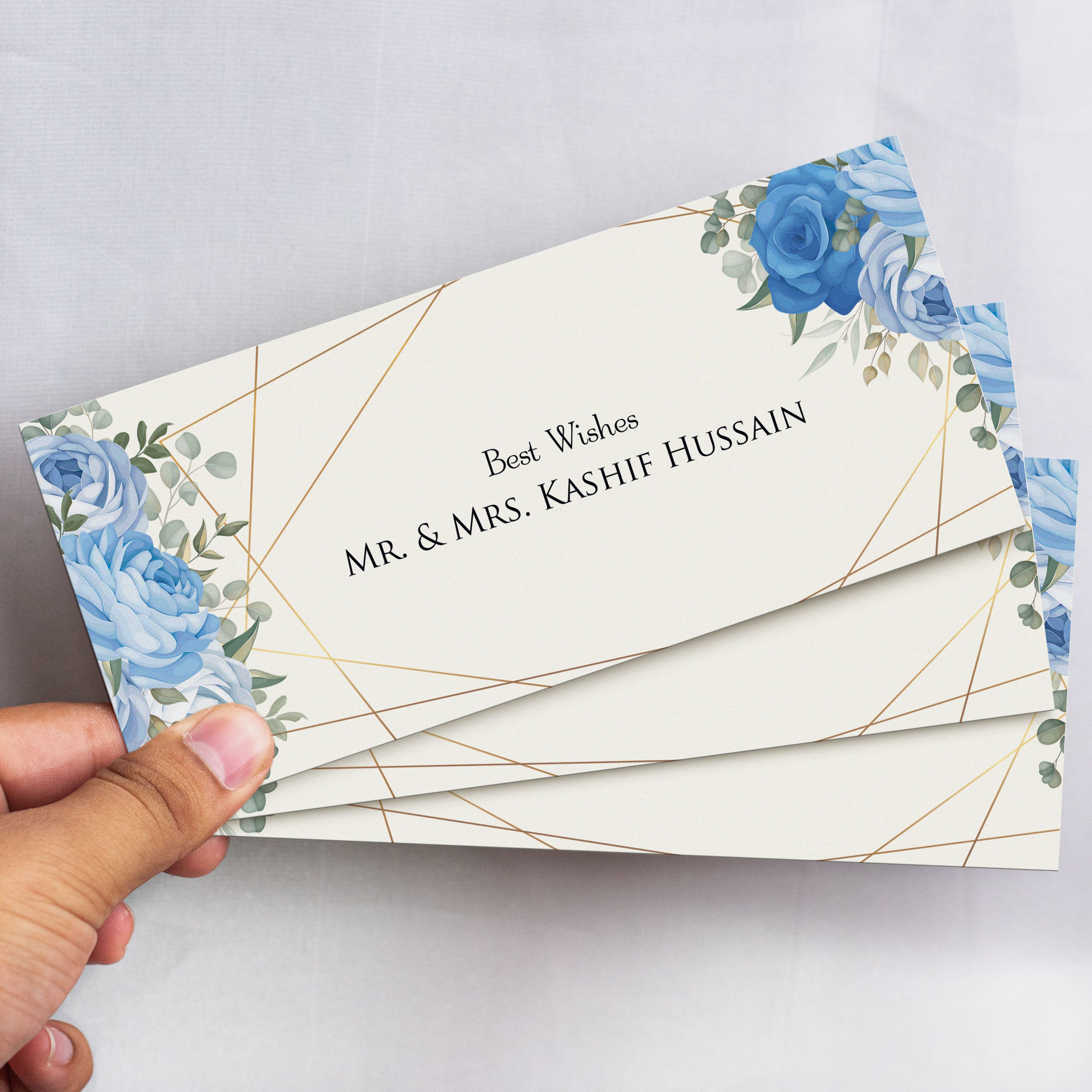 Blue Beautiful Floral Envelope