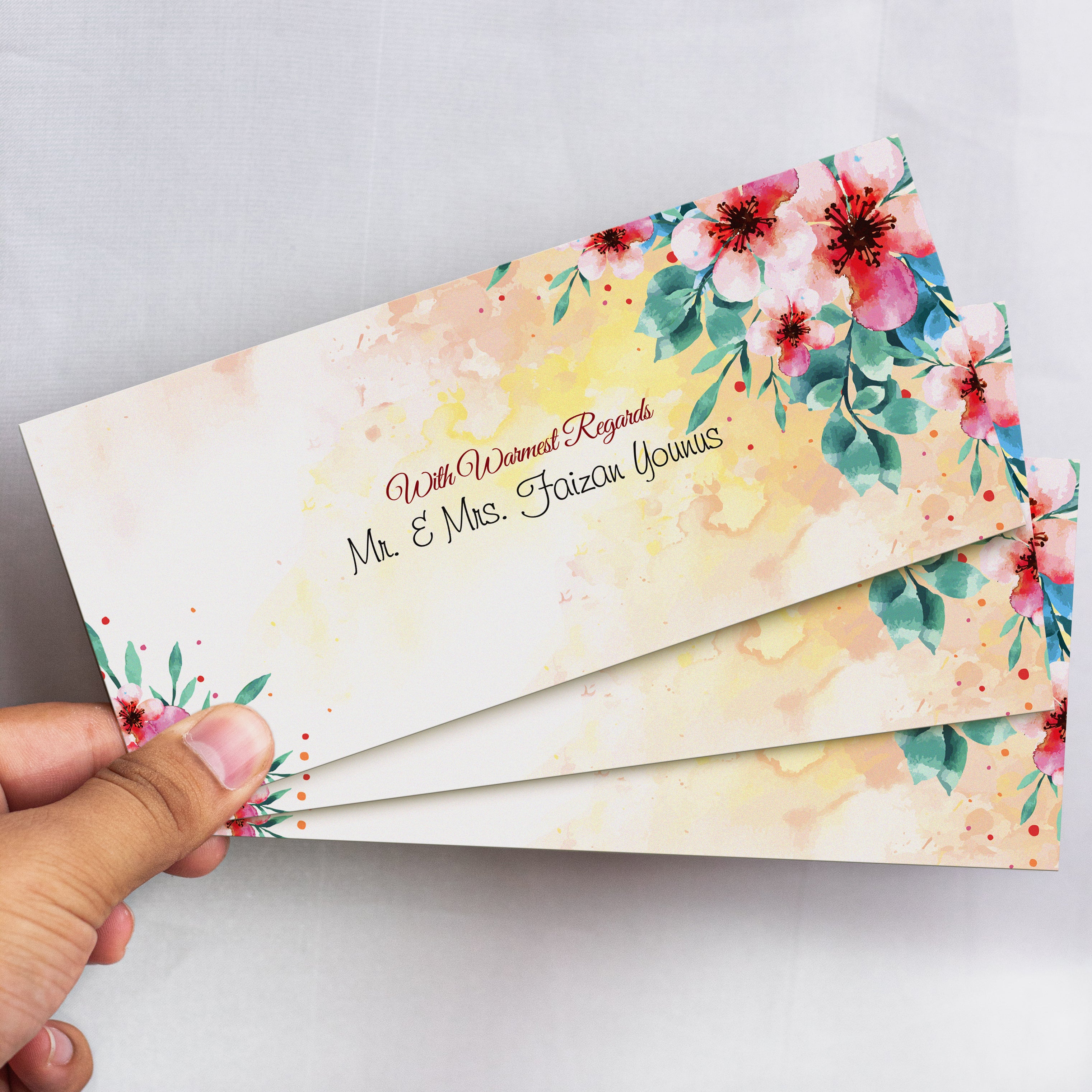 Elegant Watercolor floral envelope