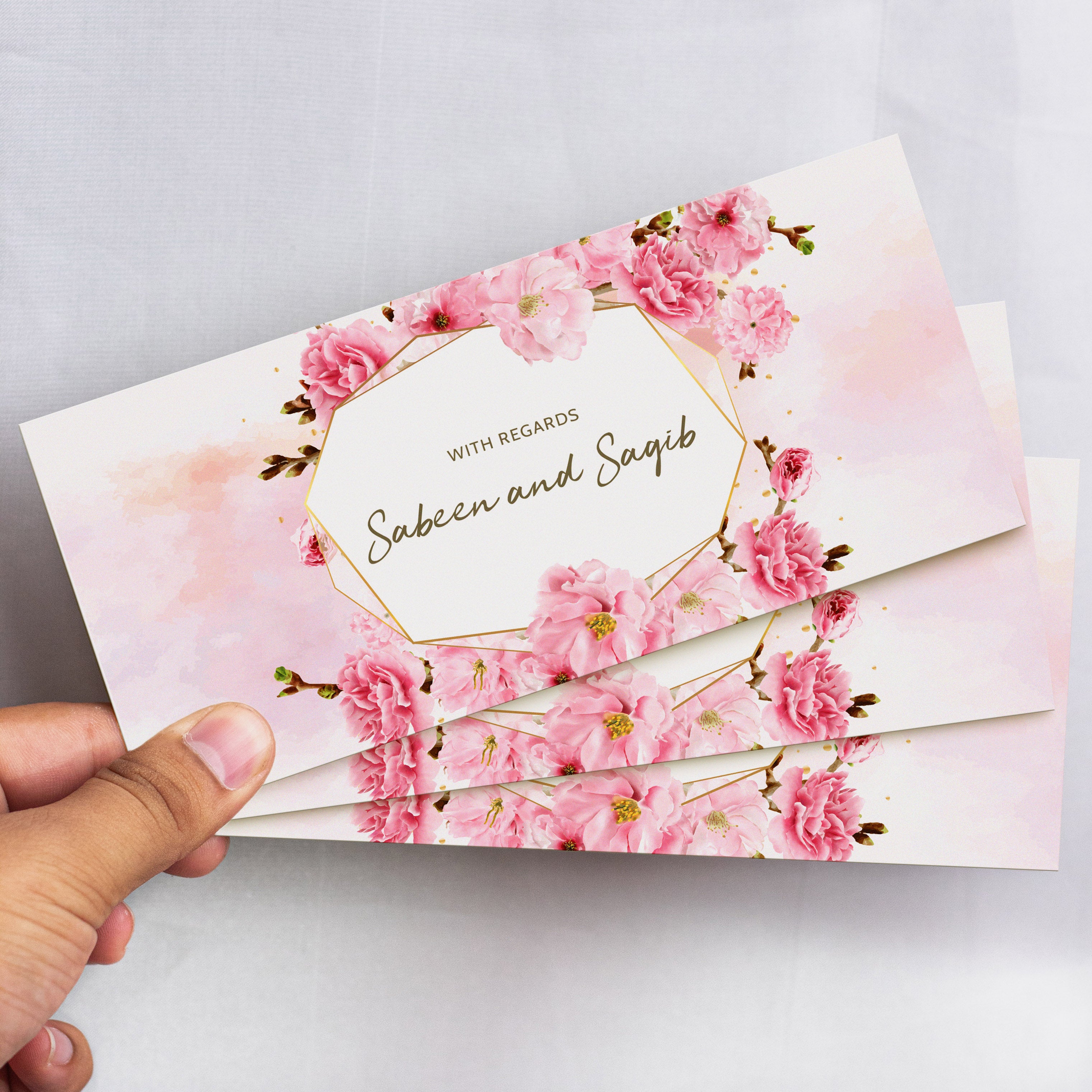 Cherry Blossom Watercolor Envelope