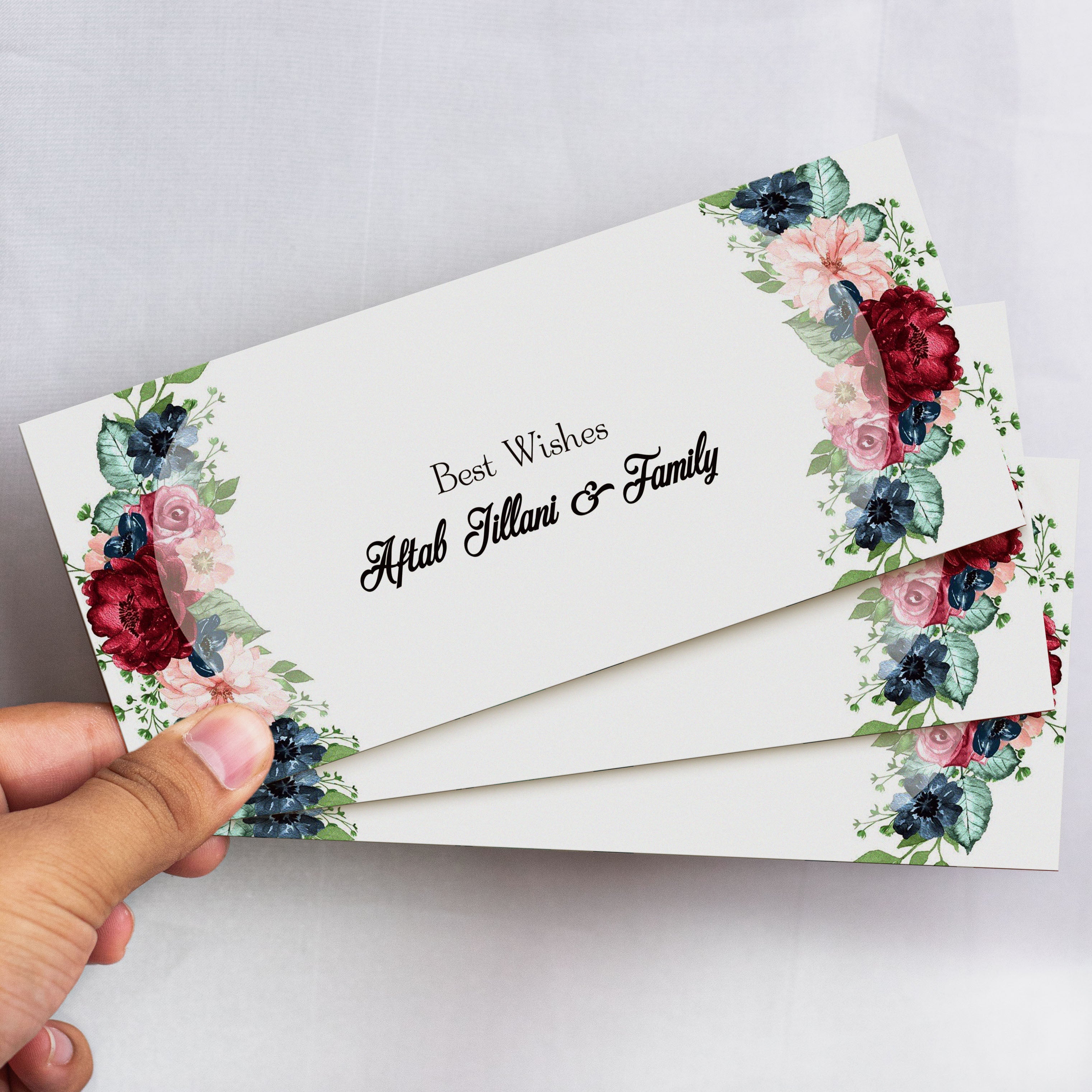 Heavy Floral Print Envelope