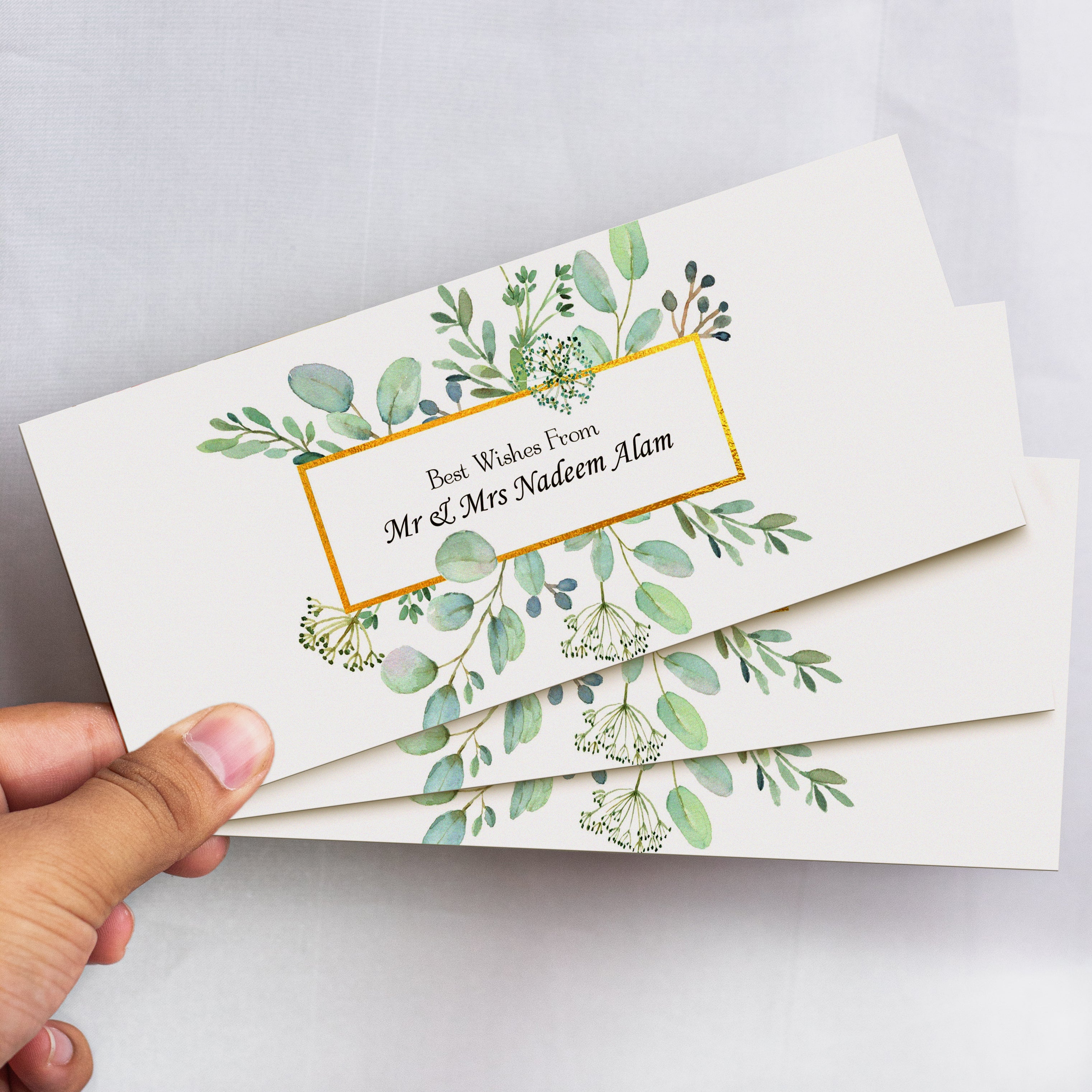 Exquisite Watercolor Floral with Border Envelope