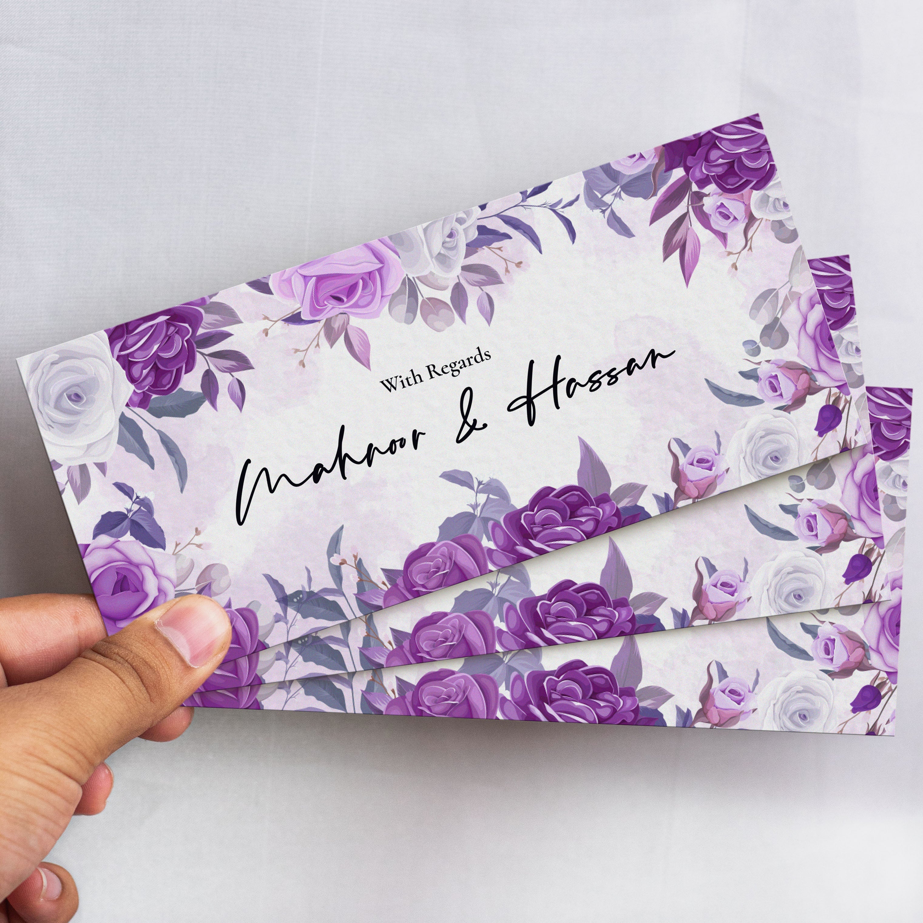 Purple Flowers Floral Envelope