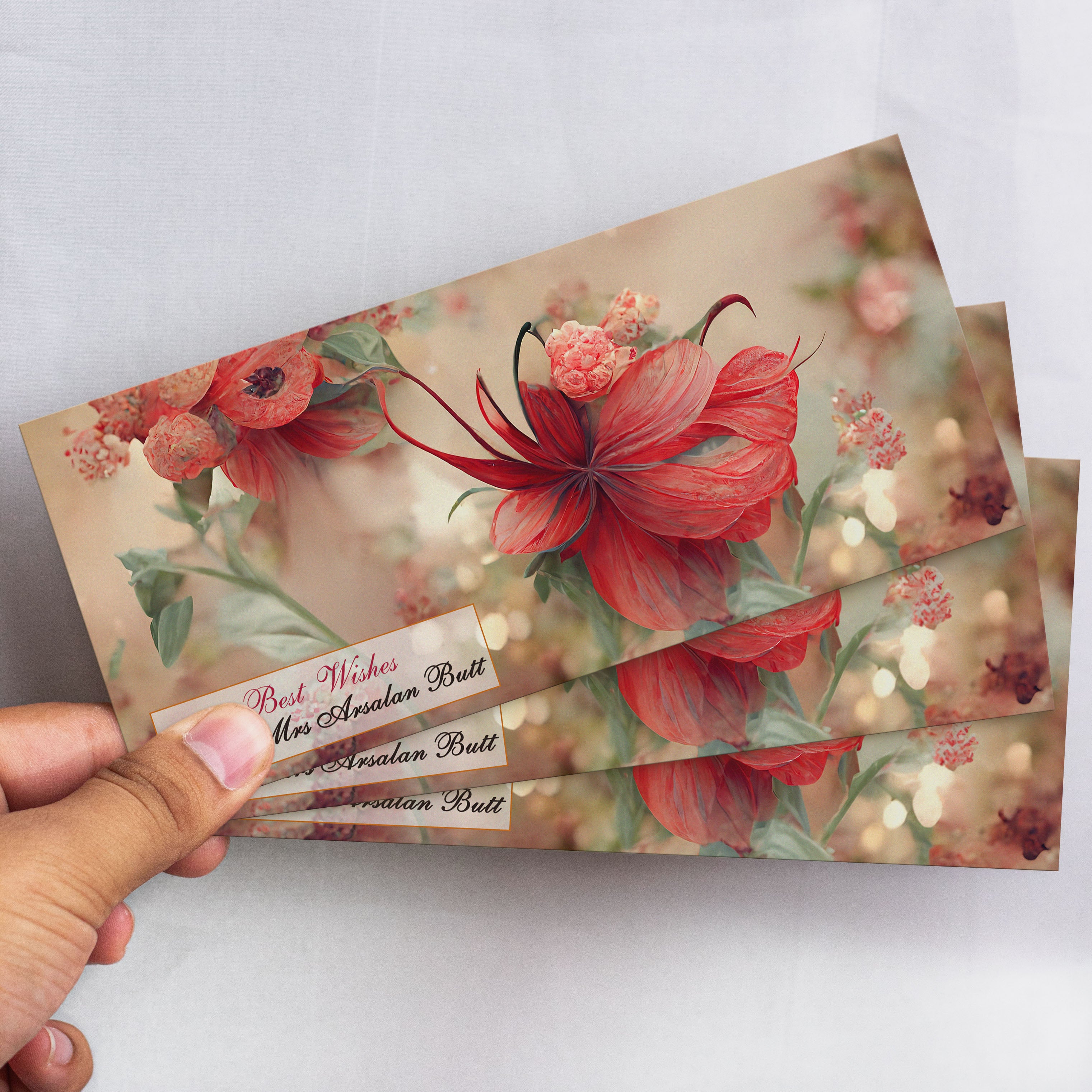 Beautiful Peachy Hibiscus envelope