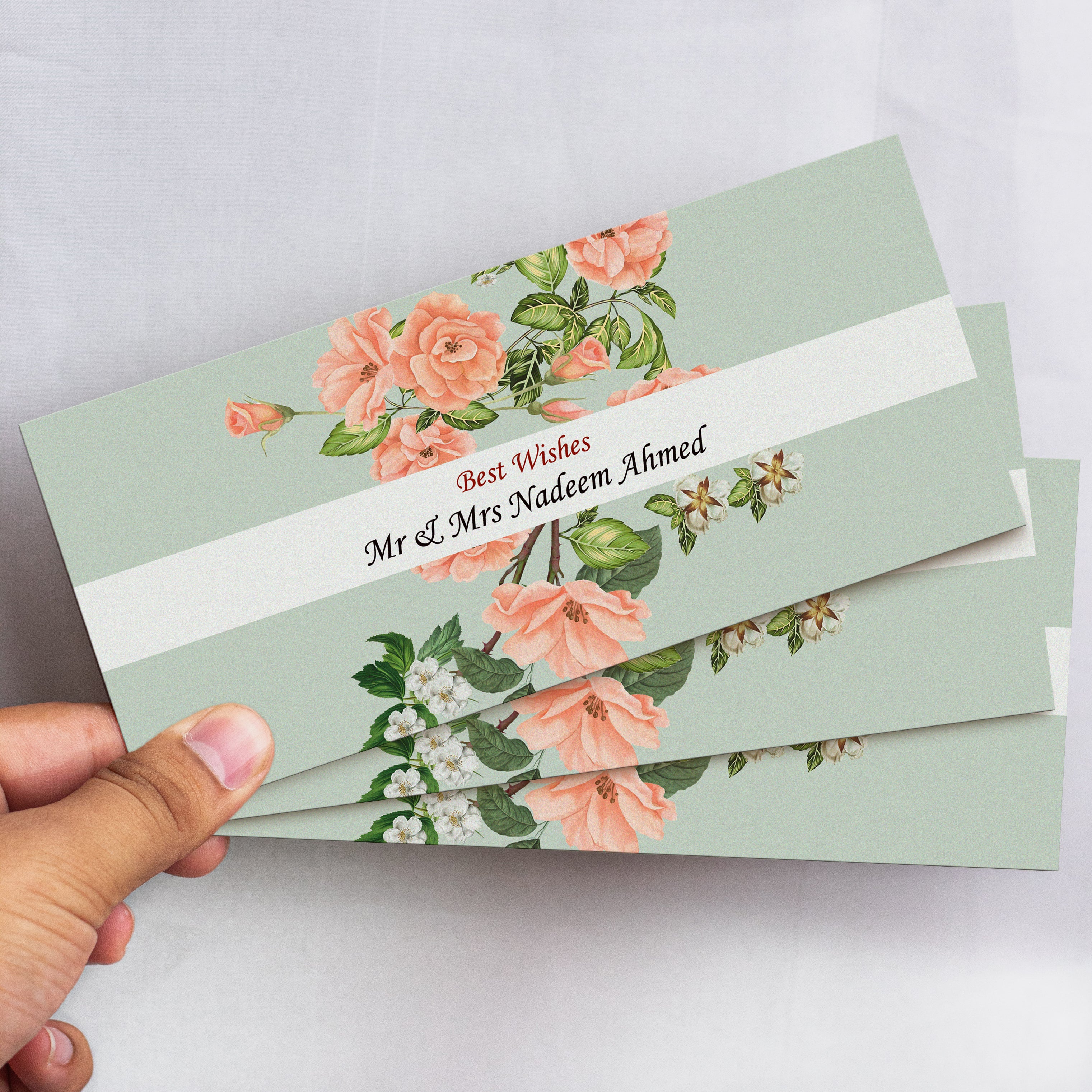 Peach Flower Background Best Wishes Envelope