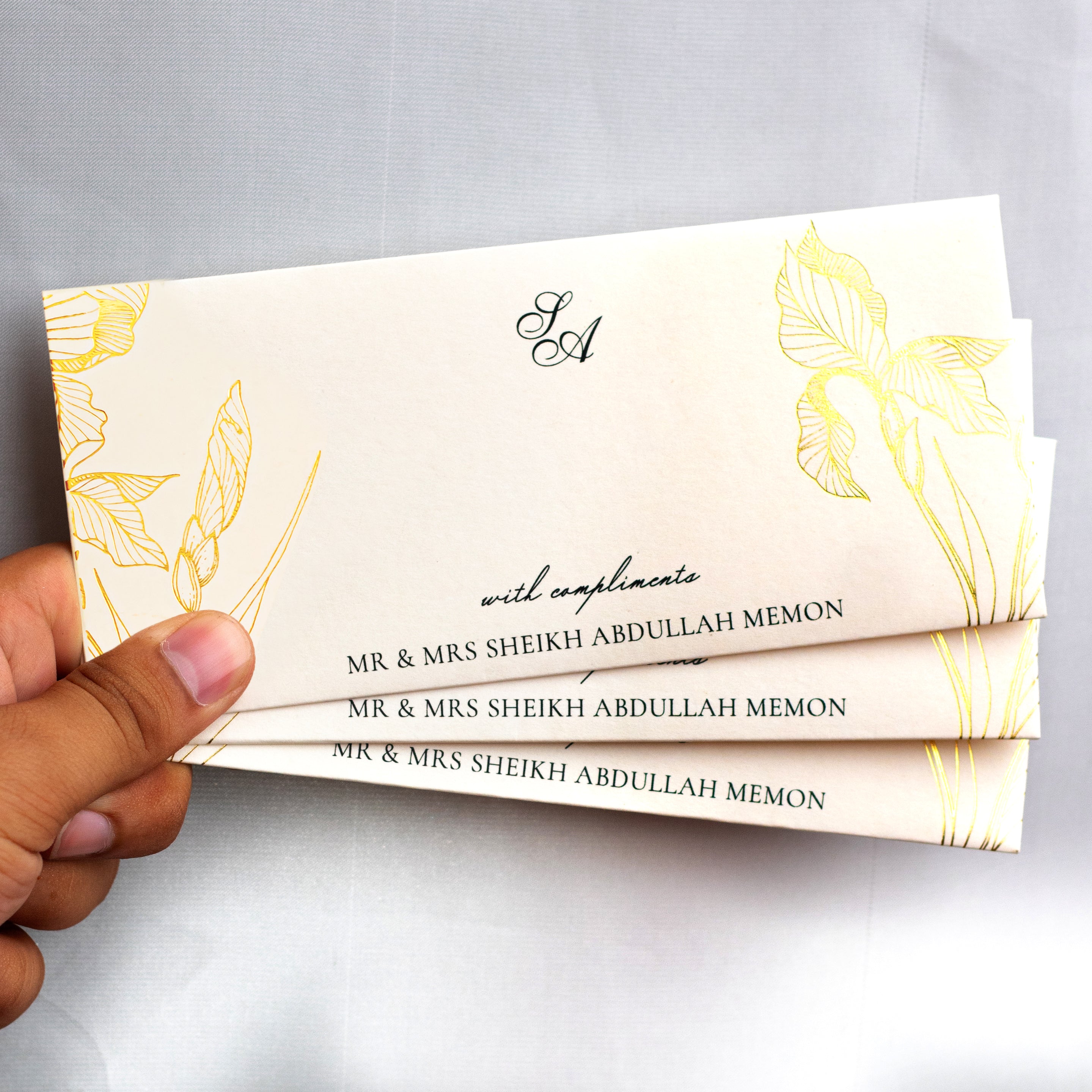 Floral Gold Foil Envelope