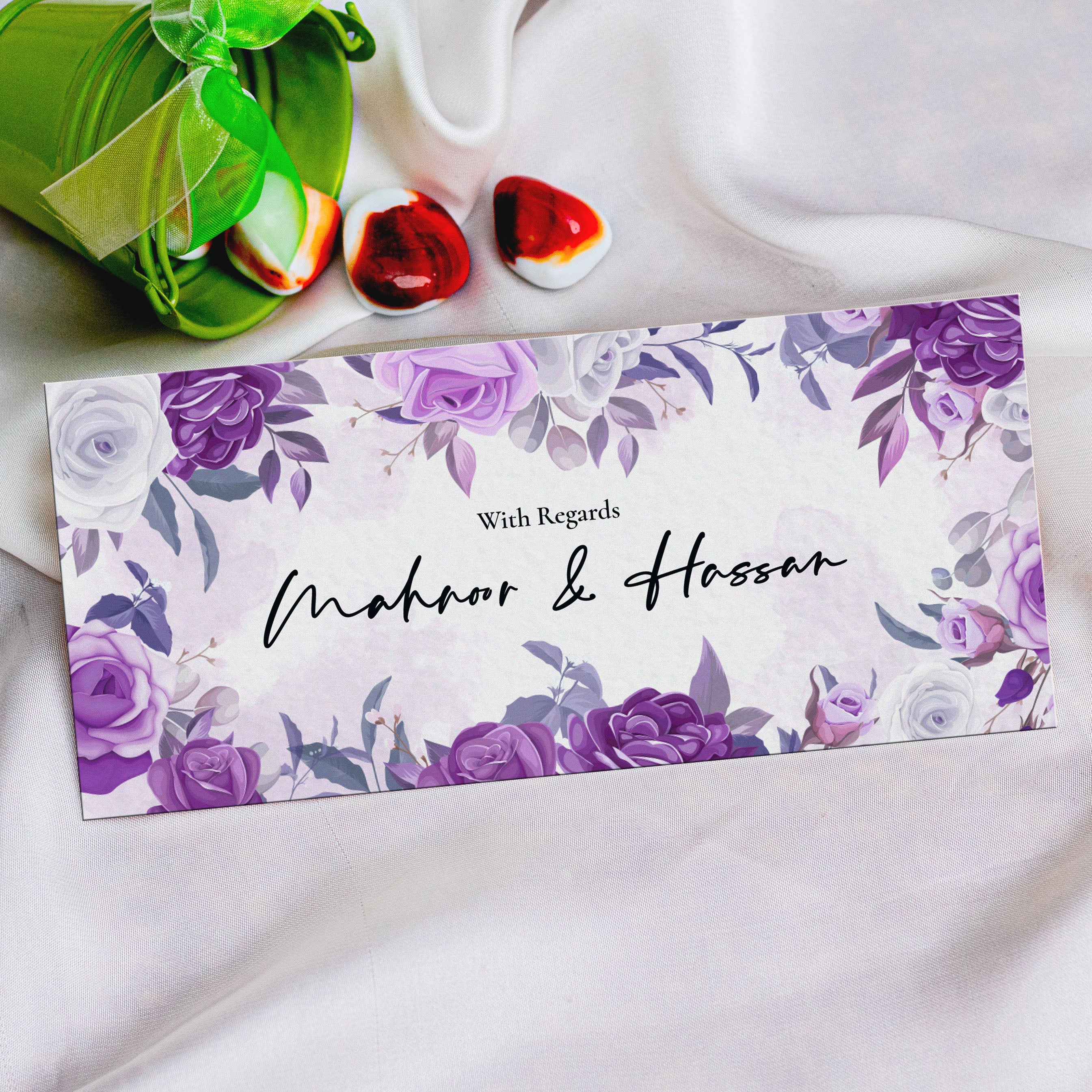 Purple Flowers Floral Envelope